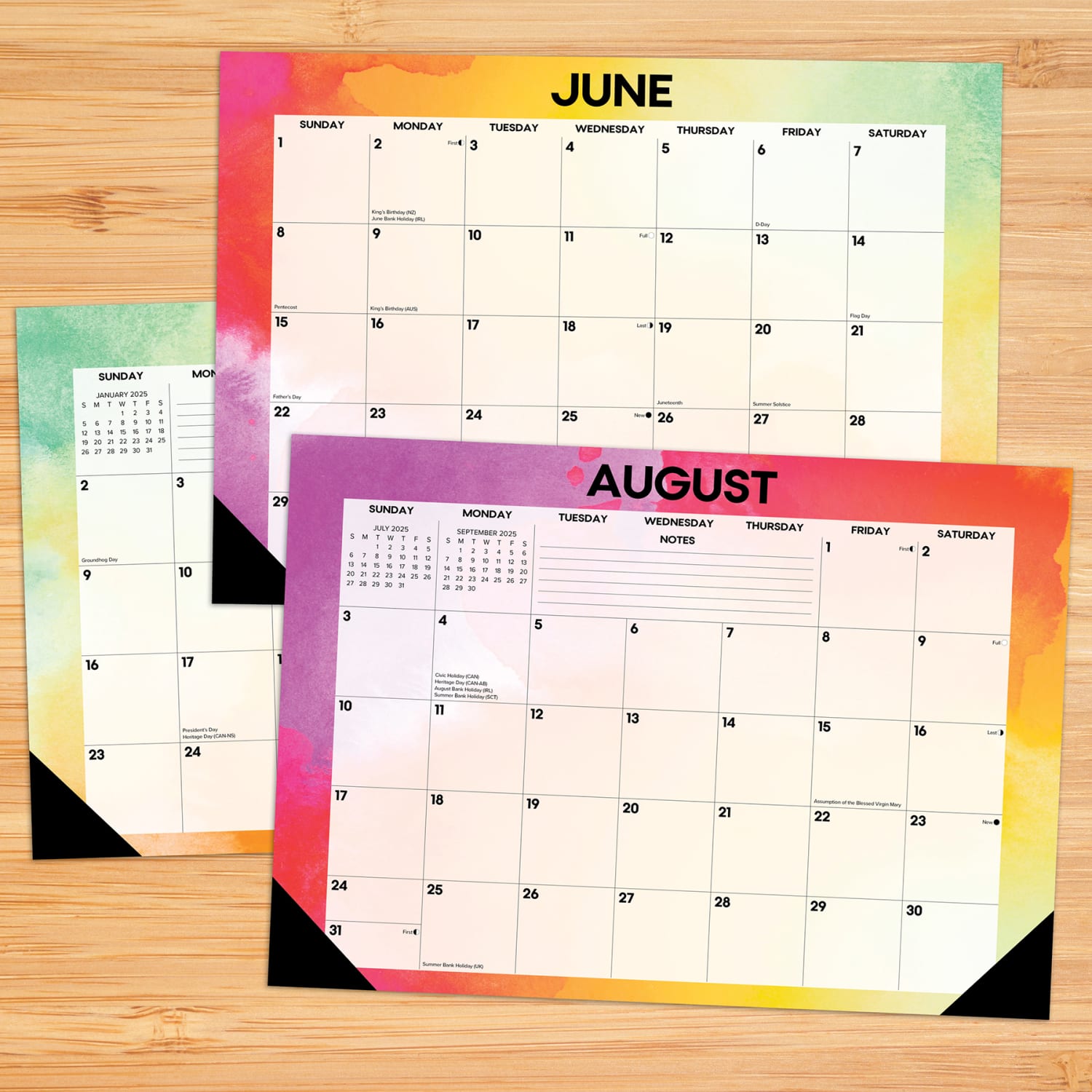2025 Willow Creek Press Monthly Desk Pad Calendar, 17in x 12in, Rainbow Gradient, January 2025 To December 2025, 47842 - Image 6