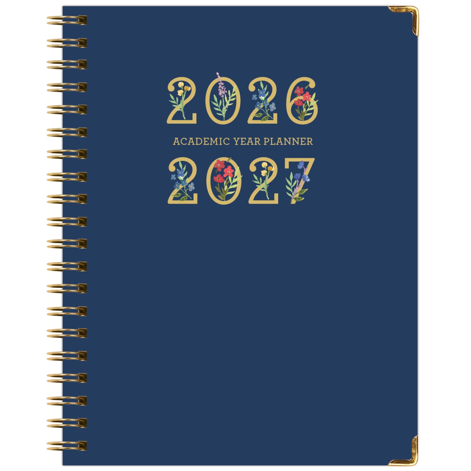 2026-2027 Excello Brands 14-Month Academic Year Hardcover Weekly/Monthly Fashion Planner, 8-1/2in x 11in, Navy Gold Numbers, May To June, Total Qty 1
