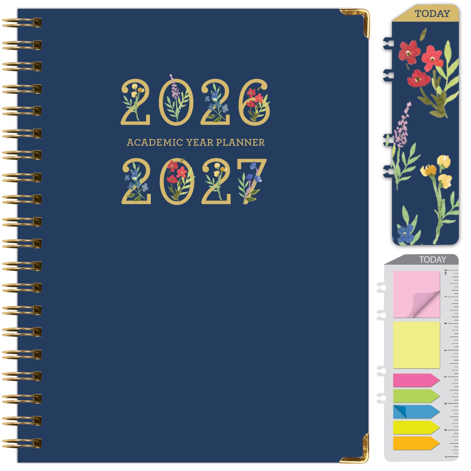 2026-2027 Excello Brands 14-Month Academic Year Hardcover Weekly/Monthly Fashion Planner, 8-1/2in x 11in, Navy Gold Numbers, May To June, Total Qty 1 - Image 3