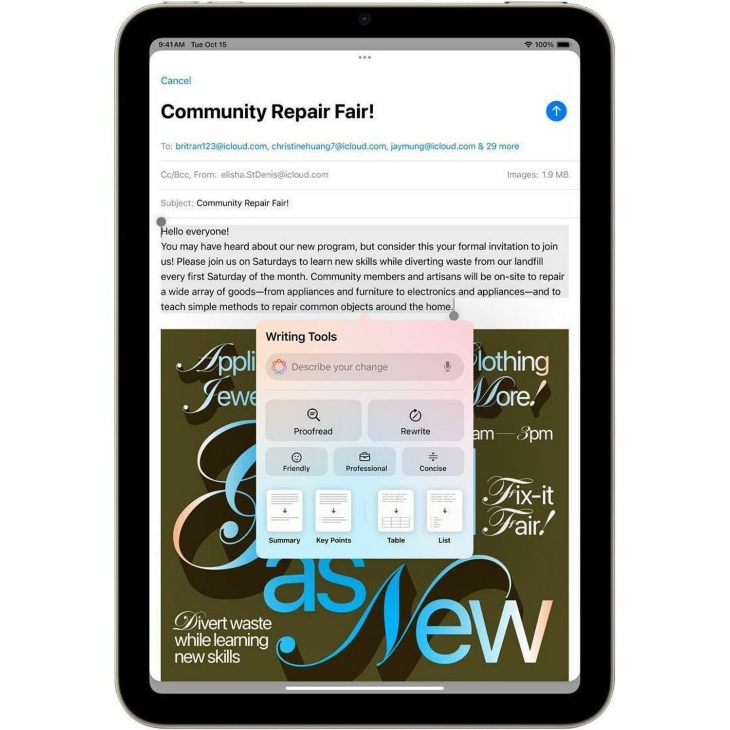Apple iPad mini (2024) A2993 Tablet - 8.3in - Apple A17 Pro (3 nm) Hexa-core - 8 GB - 512 GB Storage - Starlight - A17 Pro Dual-core (2 Core) 3.78 GHz + A17 Pro Quad-core (4 Core) - 2266 x 1488 - Image 3