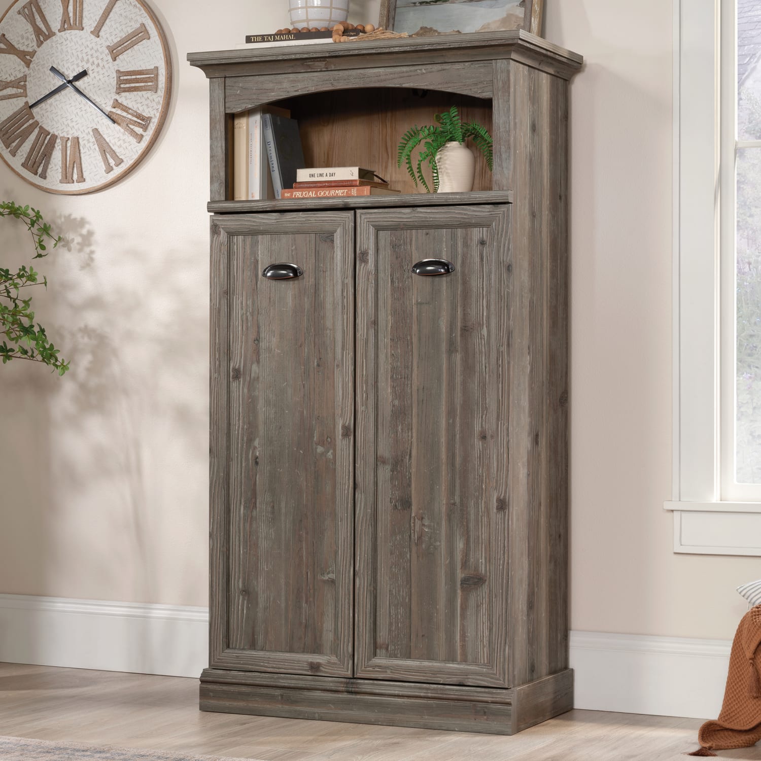Sauder Sonnet Springs 34inW 2-Door Accent Storage Cabinet, Pebble Pine/Khaki Pine - Image 3