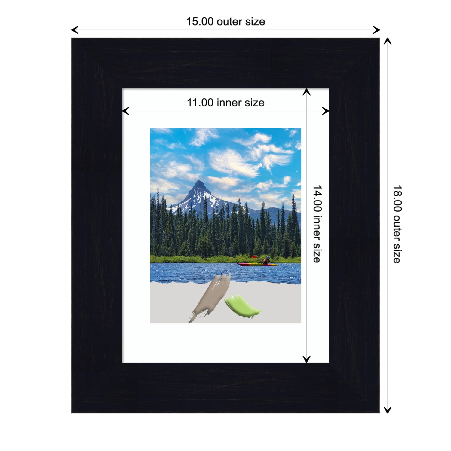Amanti Art Shiplap Wood Picture Frame, Opening Size 15in x 18in (Matted To 11in x 14in), Navy - Image 5