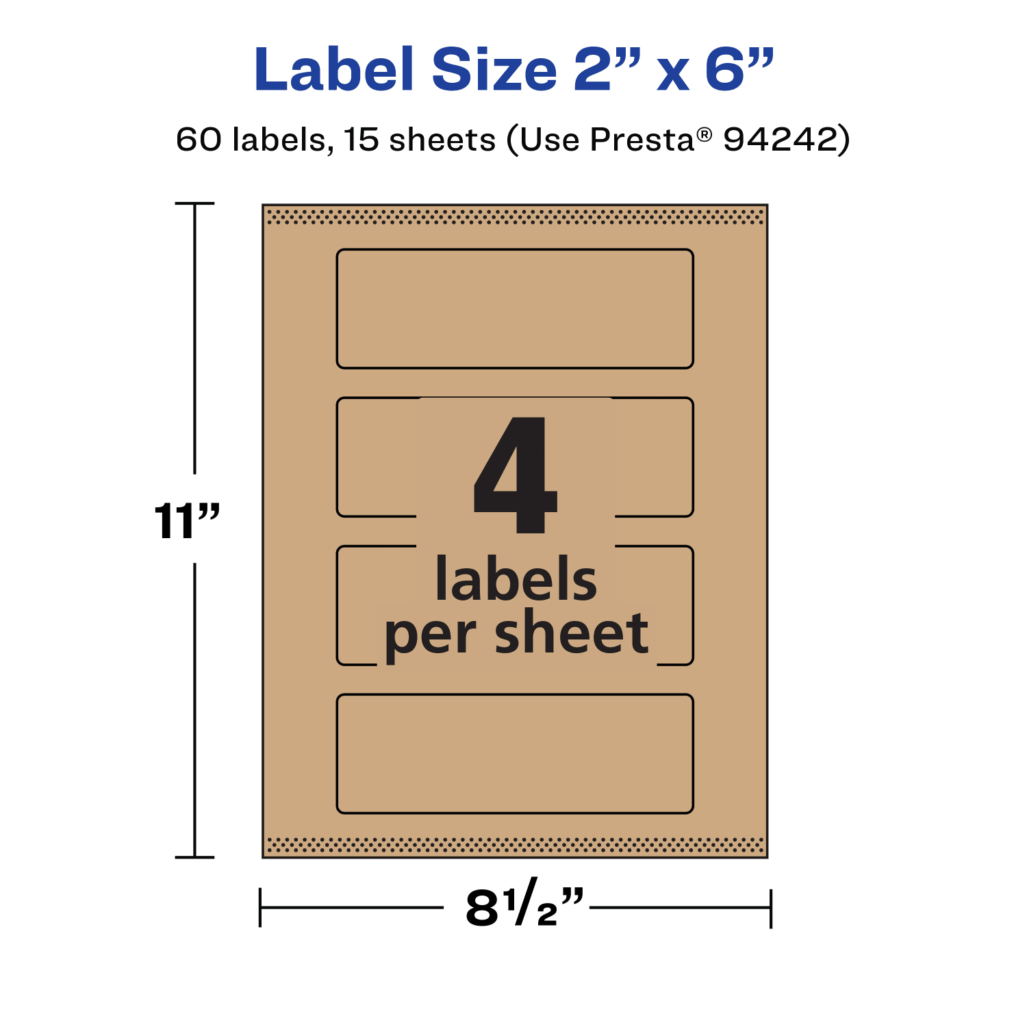 Avery Kraft Permanent Labels With Sure Feed, 94242-KMP15, Rectangle, 2in x 6in, Brown, Pack Of 60 - Image 6