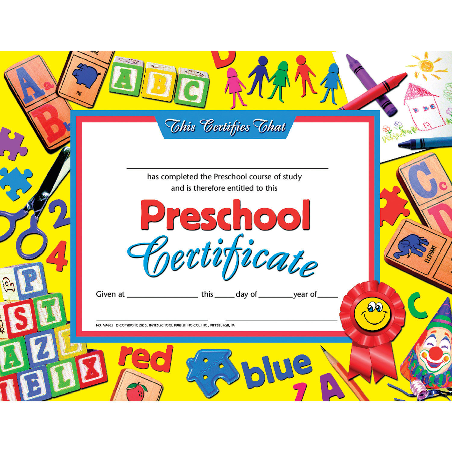 Hayes Publishing Preschool Certificate, 8.5in x 11in, 30 Per Pack, Set Of 3 Packs - Image 3