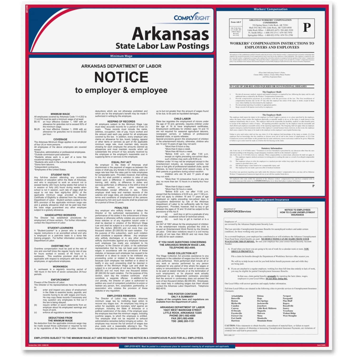 ComplyRight State Labor Law Poster, English, Arkansas - Image 3