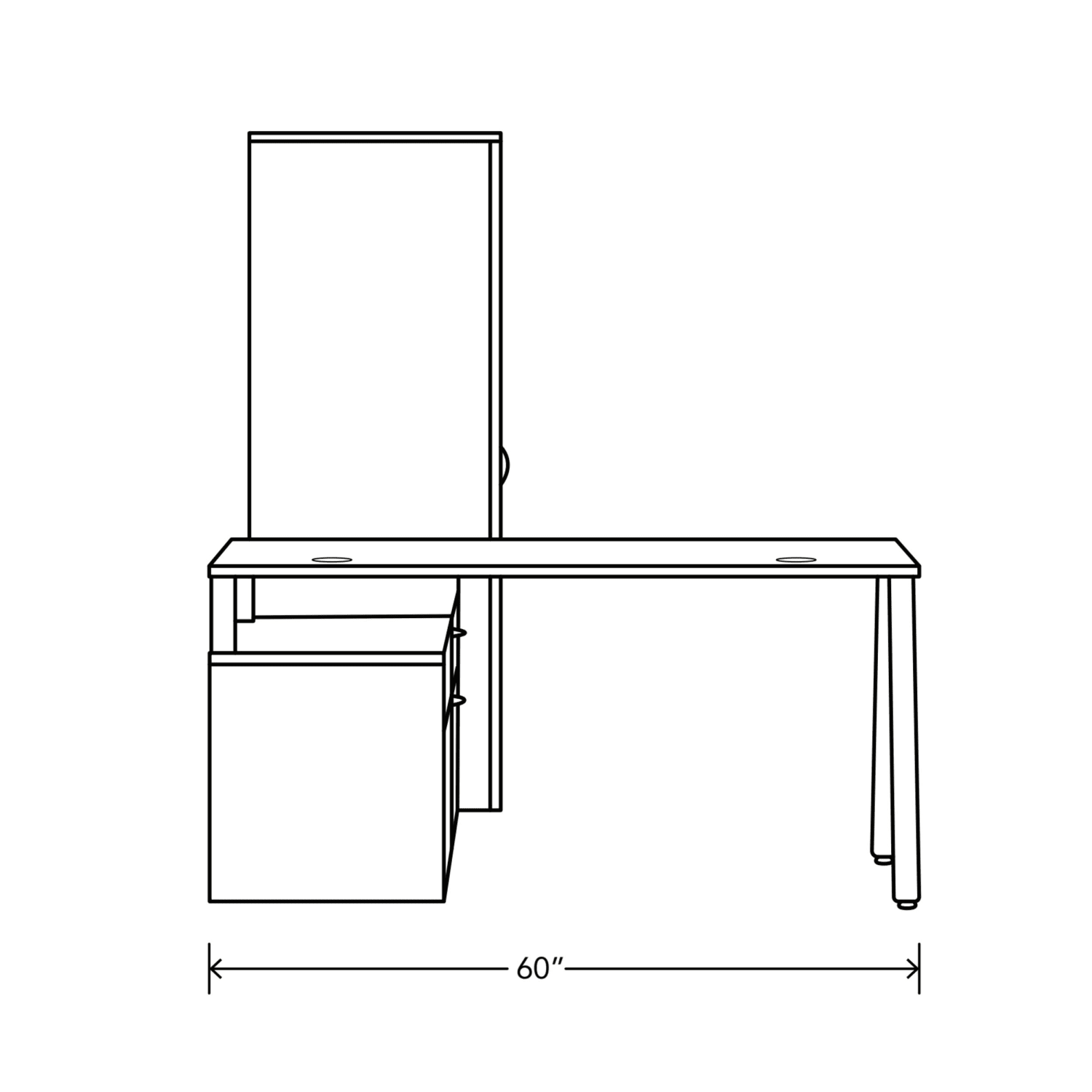 HON Mod 84inW Table Computer Desk With 2 Storage Credenzas And Wardrobe, Desert Oak/Silver/Cool Neutral - Image 4
