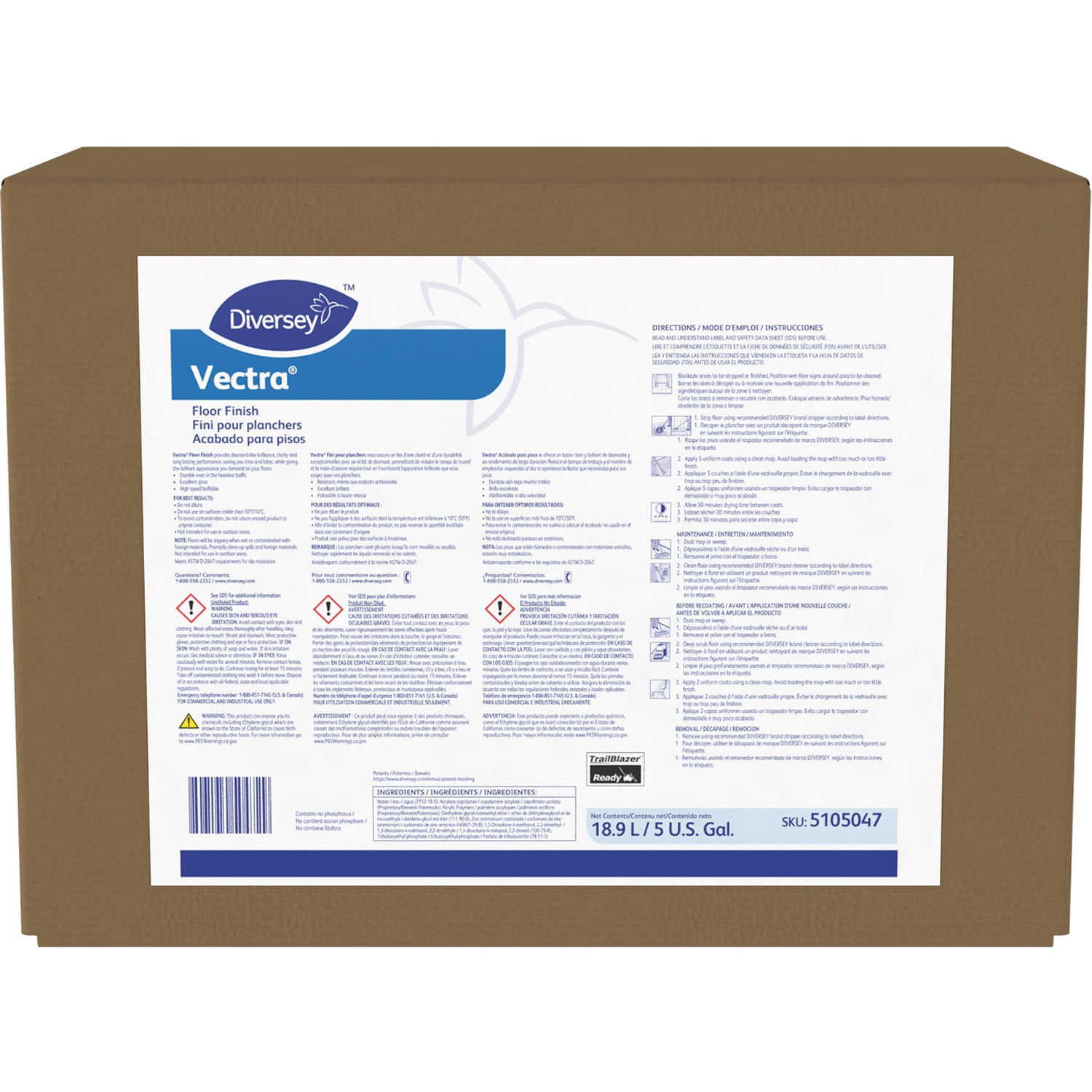 Diversey Vectra Floor Finish, 5 gallon BIB - Image 3
