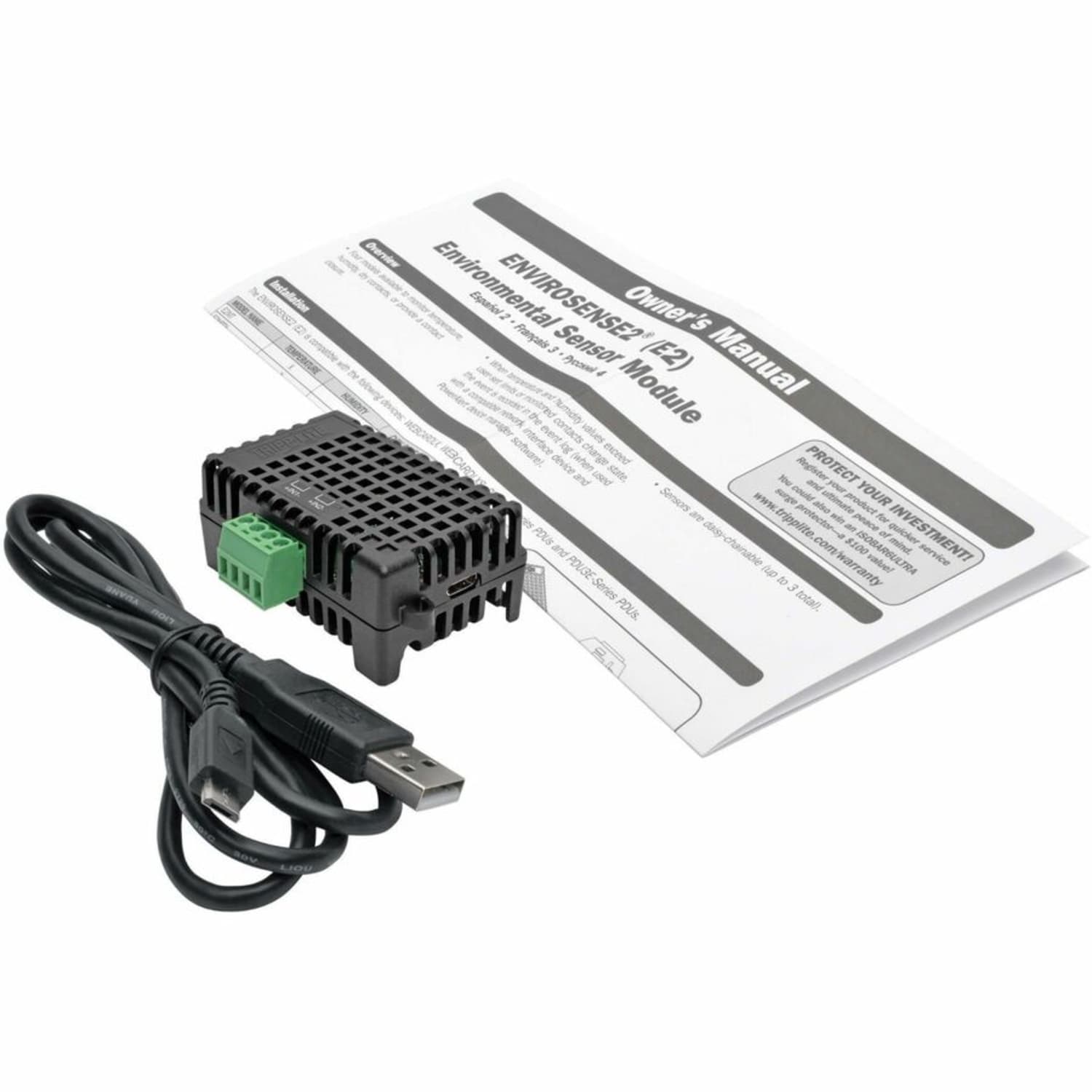 Eaton Tripp Lite Series EnviroSense2 (E2) Environmental Sensor Module with Temperature, Humidity and Digital Inputs, TAA - Black - TAA Compliant - Image 6