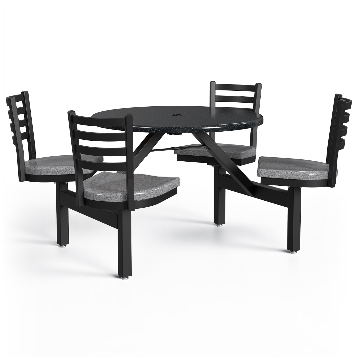 Palmer Hamilton Covey Outdoor Cluster Table With 4 Seats, 29in x 54in, Obsidian/Steel Gray