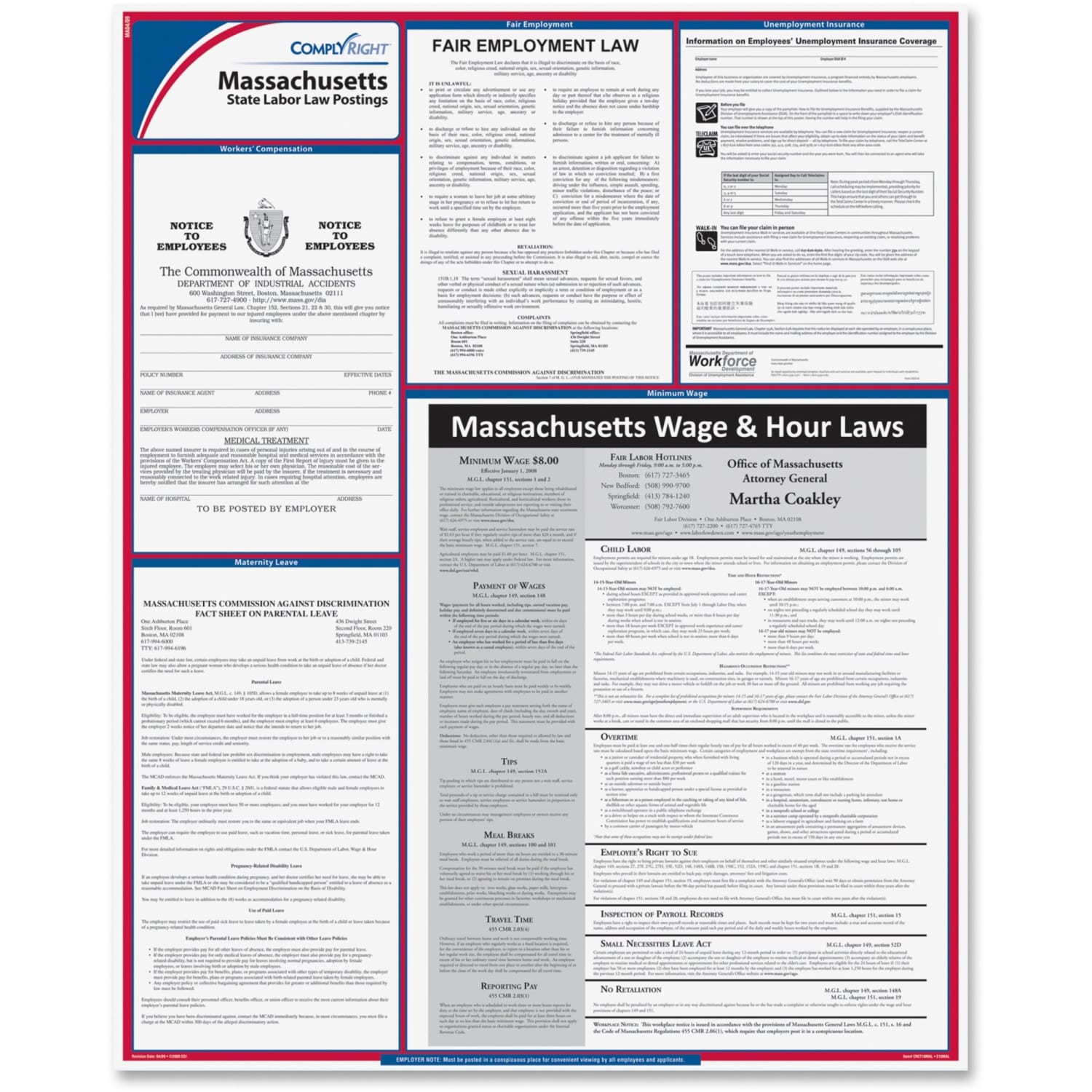 ComplyRight State Labor Law Poster, English, Massachusetts - Image 3