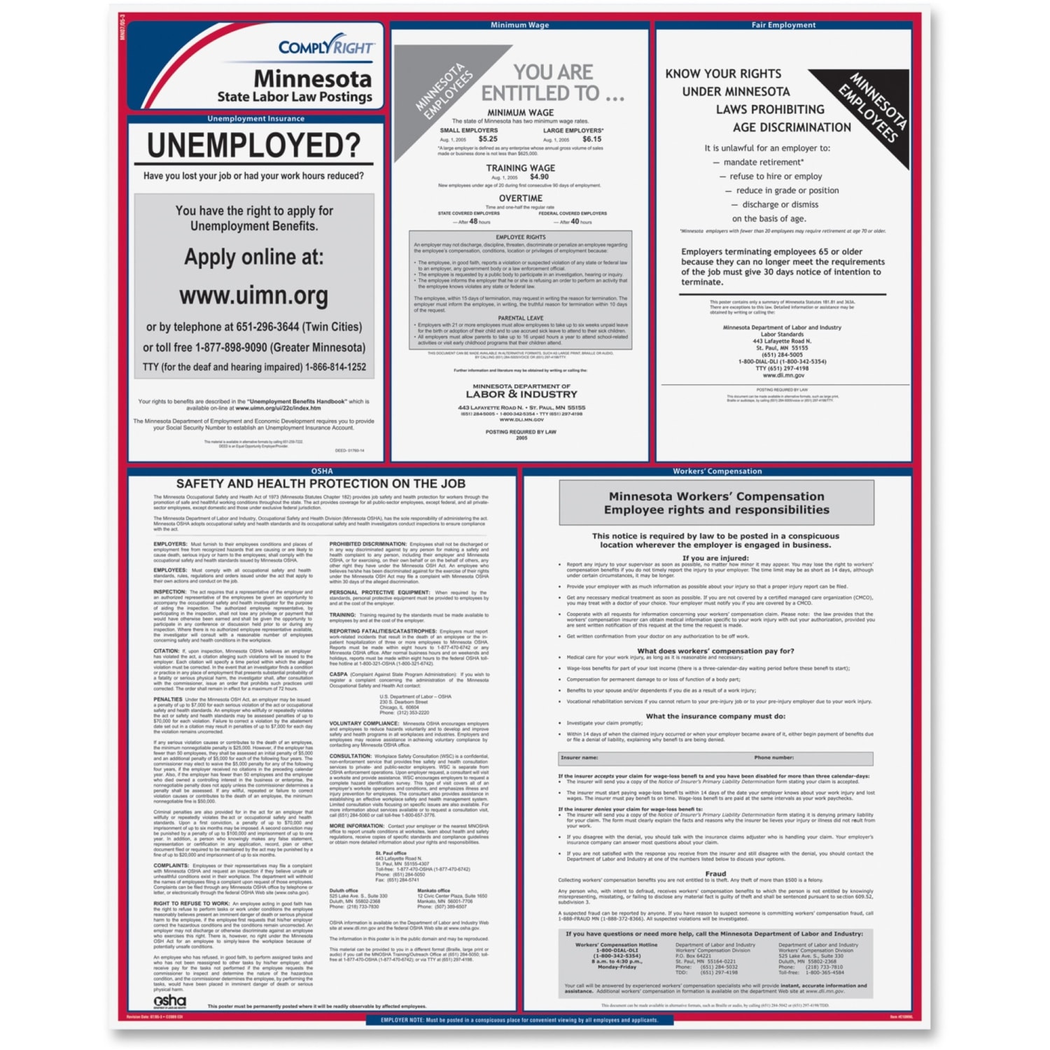 ComplyRight State Labor Law Poster, English, Minnesota - Image 3