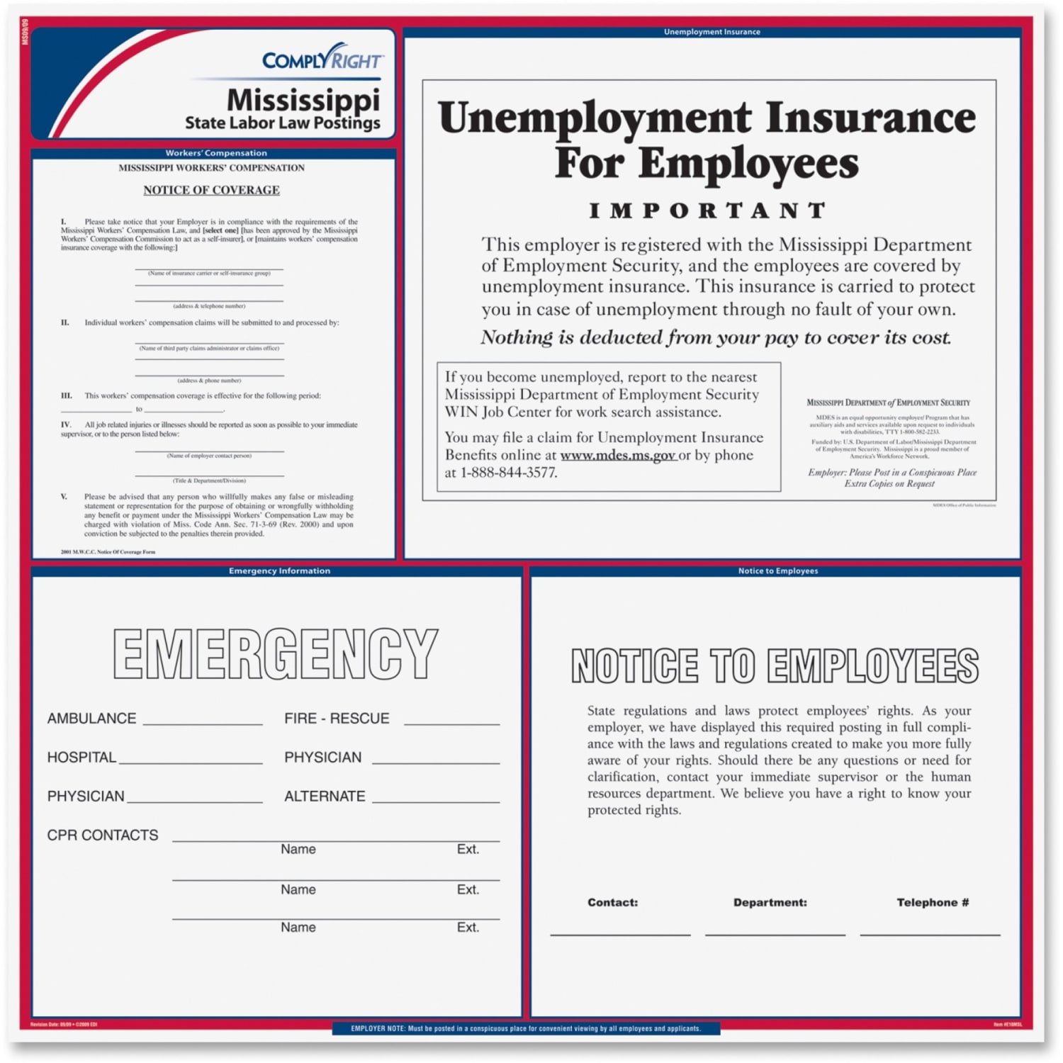 ComplyRight State Labor Law Poster, English, Mississippi - Image 3