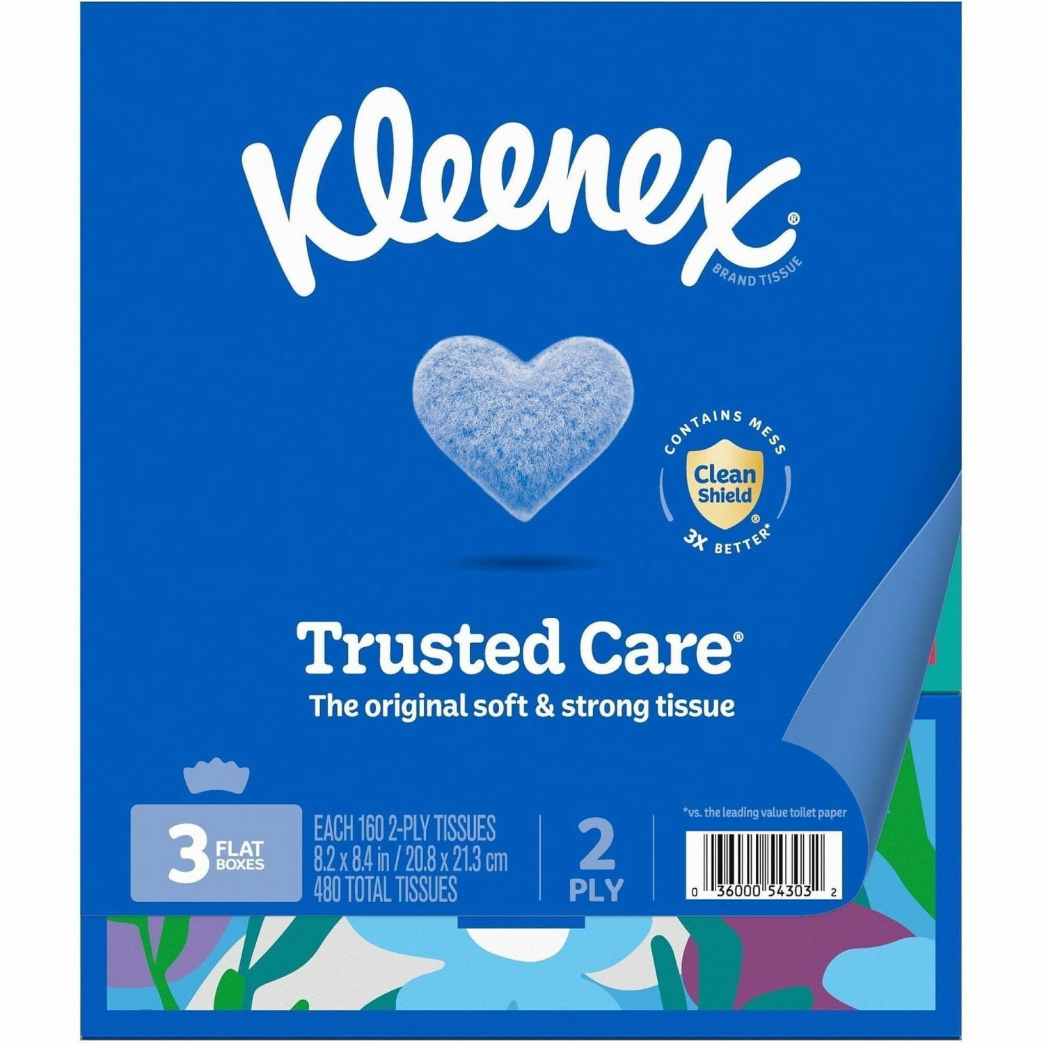 Kleenex Trusted Care 2-Ply Tissues, 8-7/16in x 8-1/2in, White, 160 Tissues Per Box, Pack Of 3 Boxes