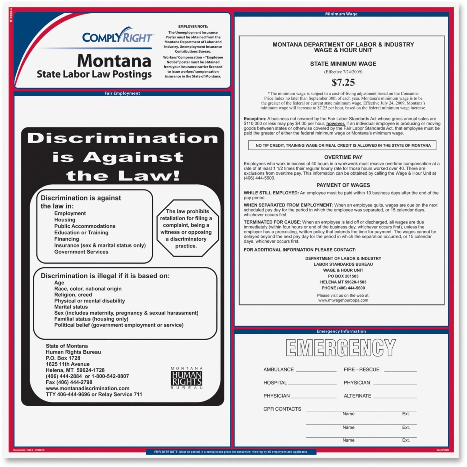 ComplyRight State Labor Law Poster, English, Montana - Image 3