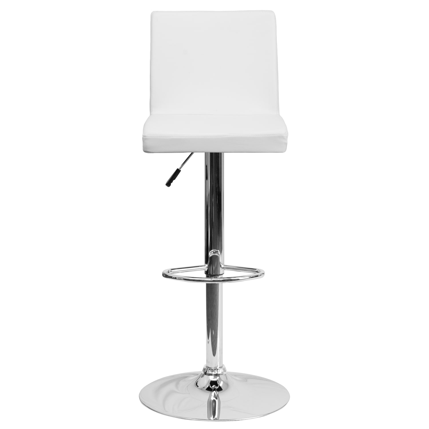 Flash Furniture Contemporary Vinyl Adjustable Height Barstool with Panel Back and Chrome Base White PopularChairscom Flash Furniture Contemporary Vinyl Adjustable Height Barstool with Panel Back and Chrome Base White PopularChairscom