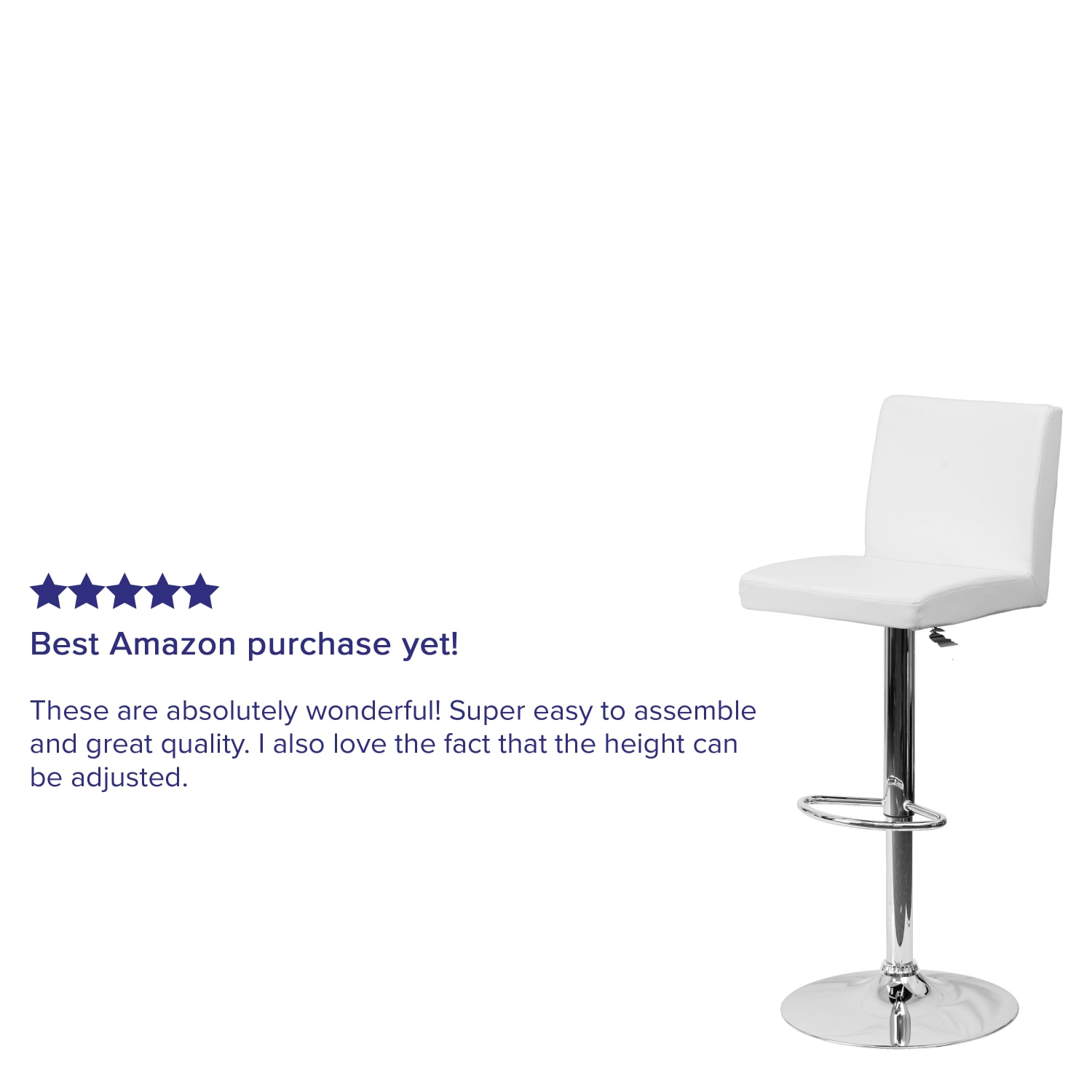 Flash Furniture Contemporary Vinyl Adjustable Height Barstool with Panel Back and Chrome Base White PopularChairscom Flash Furniture Contemporary Vinyl Adjustable Height Barstool with Panel Back and Chrome Base White PopularChairscom