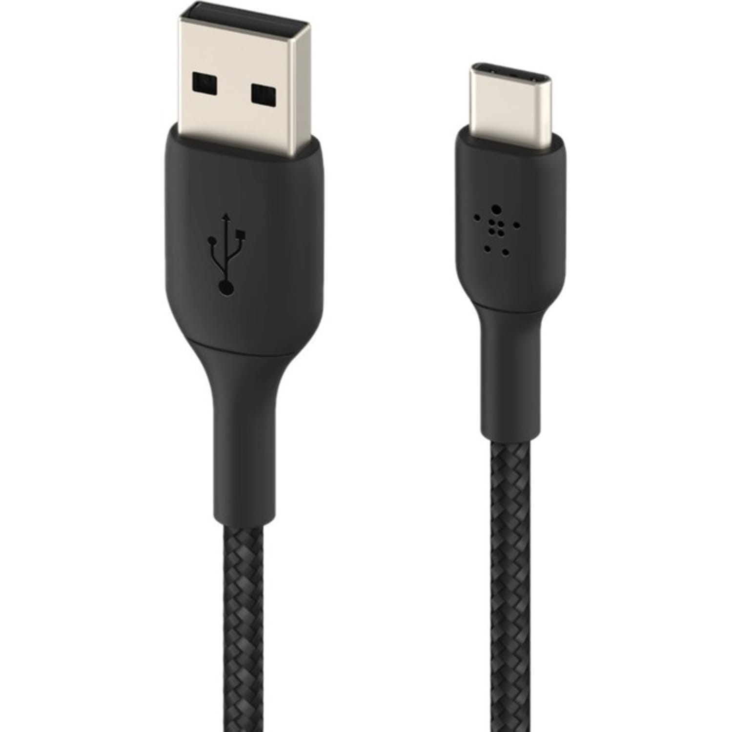 Belkin BoostCharge Braided USB-C to USB-A Cable (2 meter/6.6 foot, Black) - 6.6 ft USB/USB-C Data Transfer Cable  - CAB002BT2MBK
