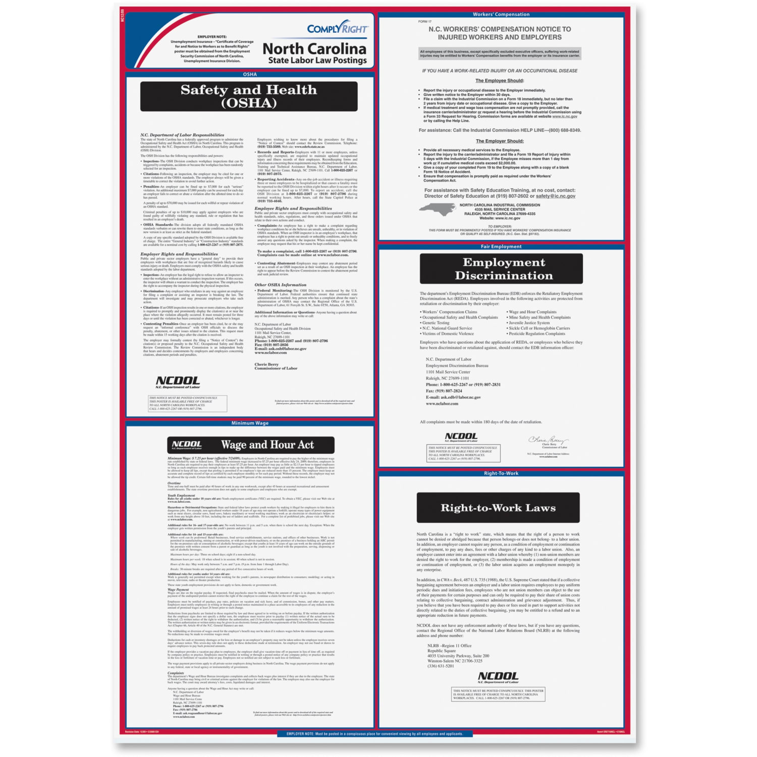 ComplyRight State Labor Law Poster, English, North Carolina - Image 3