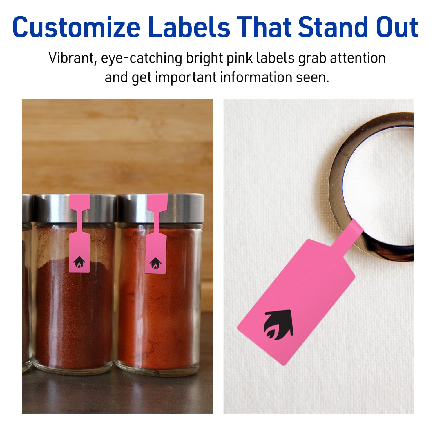 Avery Printable Labels With Sure Feed Technology, 94749-BPP40, Barbell, 1/2in x 2-1/2in, Matte Bright Pink, Pack of 1800 - Image 4