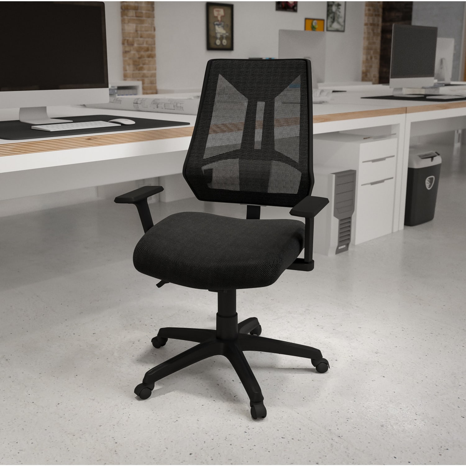 Flash Furniture High Back Mesh Multifunction Swivel Ergonomic Task Office Chair with Adjustable Arms, Black - Image 3