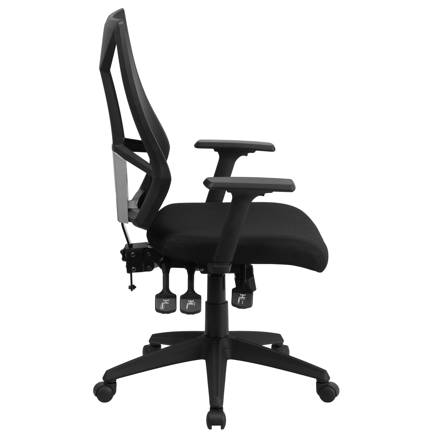 Flash Furniture High Back Mesh Multifunction Swivel Ergonomic Task Office Chair with Adjustable Arms Black PopularChairscom