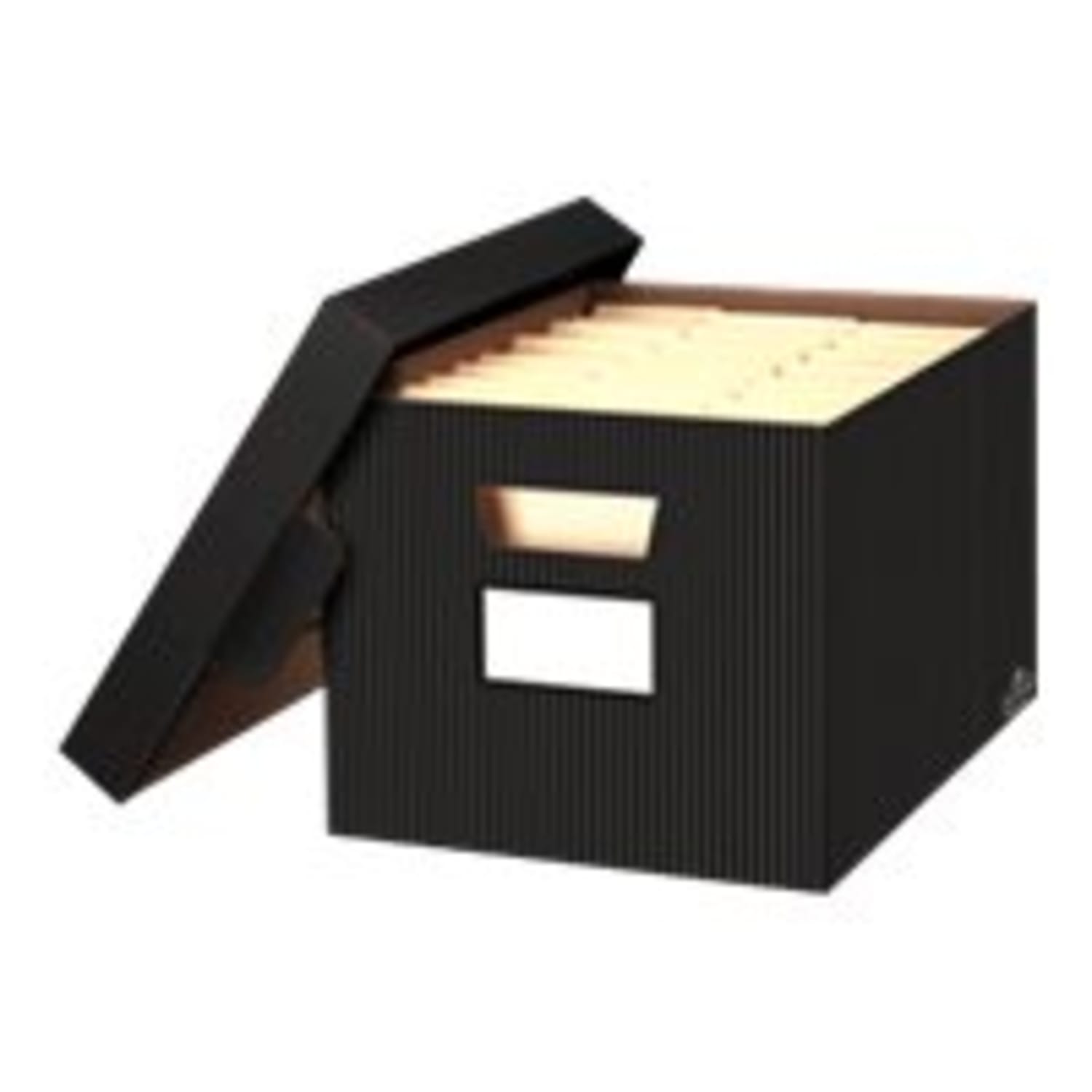 Bankers Box Stor/File Decorative Standard-Duty Storage Boxes With Lift-Off Lids, Letter/Legal Size, 15in x 12in x 10in, 60% Recycled, Black/White Pinstripe, Case Of 4 - Image 4