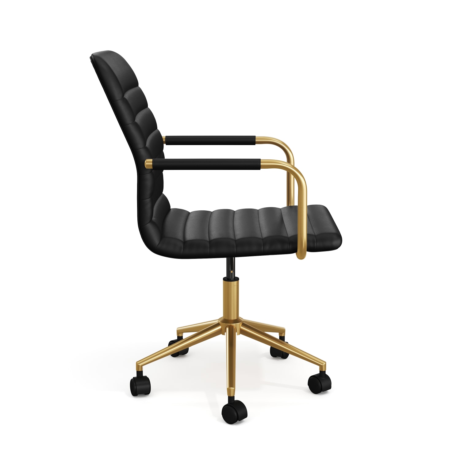 Martha Stewart Taytum Upholstered Office Chair Black Faux LeatherPolished Brass Frame PopularChairscom Martha Stewart Taytum Upholstered Office Chair Black Faux LeatherPolished Brass Frame PopularChairscom