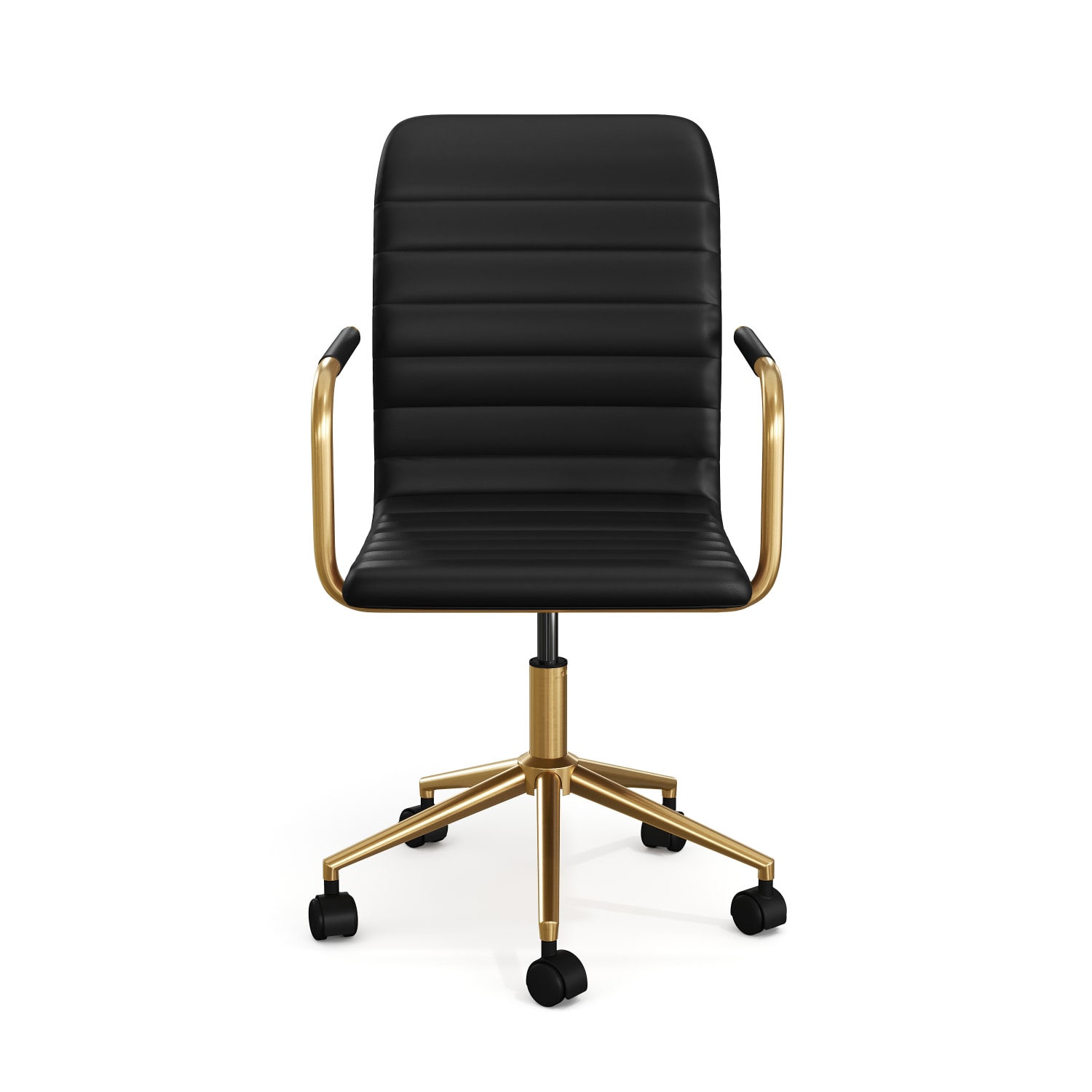 Martha Stewart Taytum Upholstered Office Chair Black Faux LeatherPolished Brass Frame PopularChairscom Martha Stewart Taytum Upholstered Office Chair Black Faux LeatherPolished Brass Frame PopularChairscom