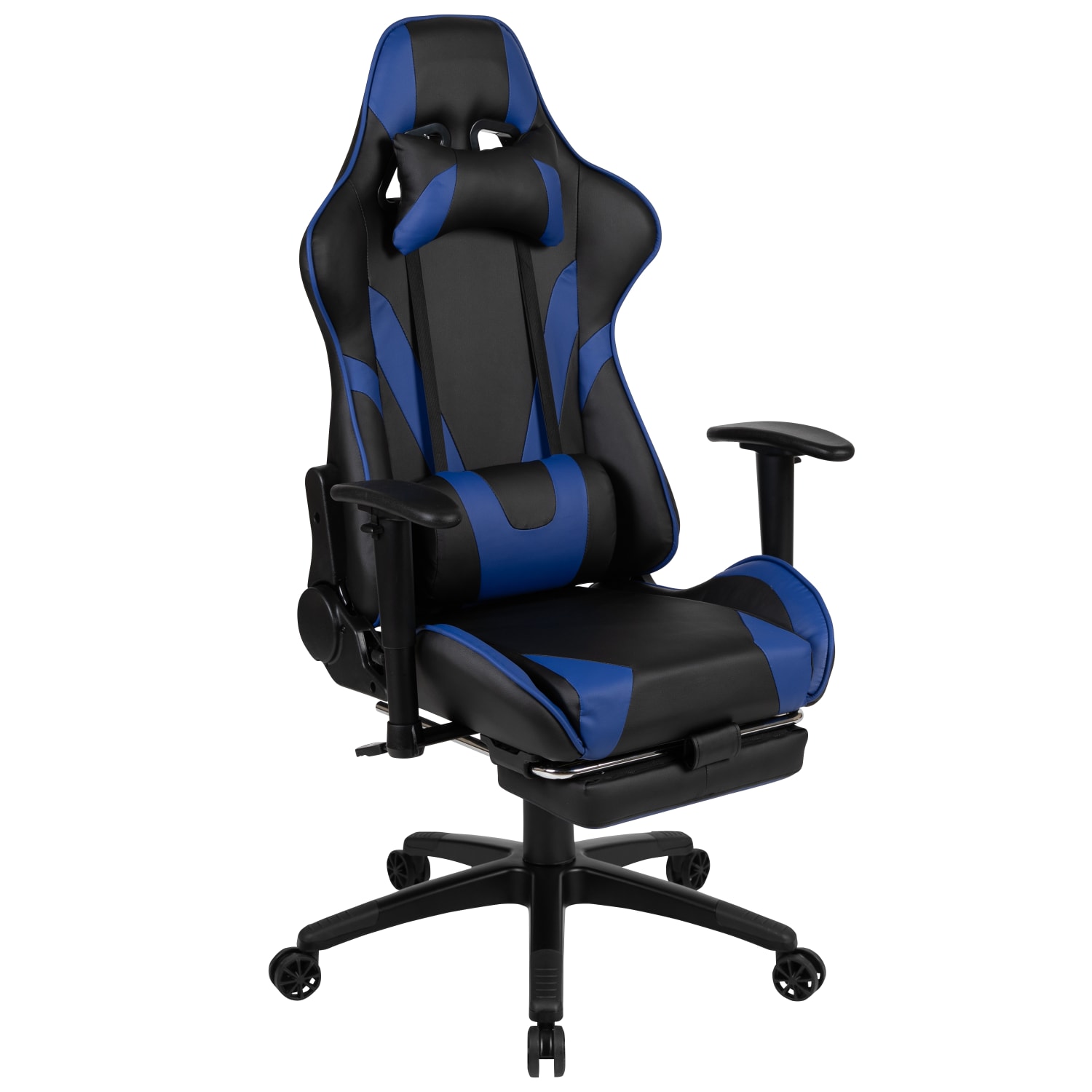 Flash Furniture X30 LeatherSoft Gaming Racing Chair, Blue/Black - Image 3