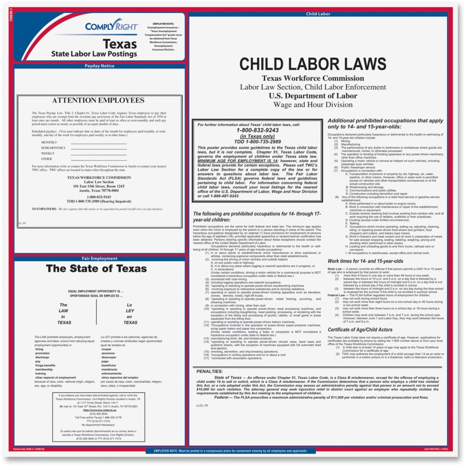 ComplyRight State Labor Law Poster, English, Texas - Image 3