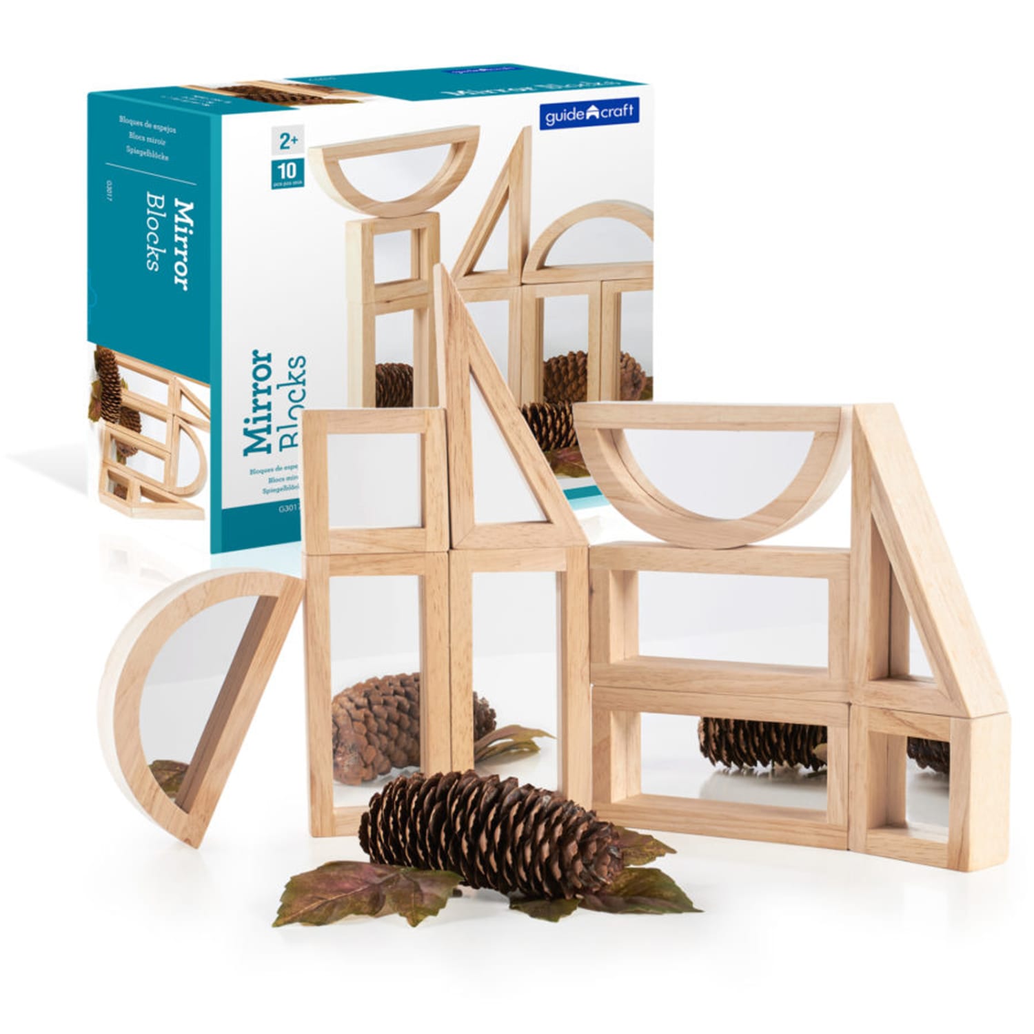 Guidecraft USA Mirror Blocks, Natural, Pack Of 10 Blocks - Image 3