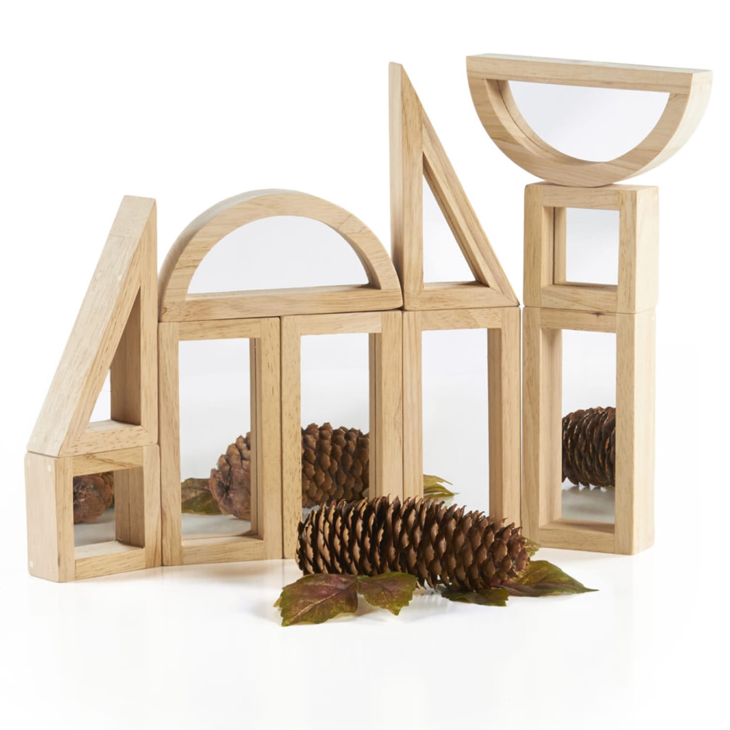 Guidecraft USA Mirror Blocks, Natural, Pack Of 10 Blocks - Image 4