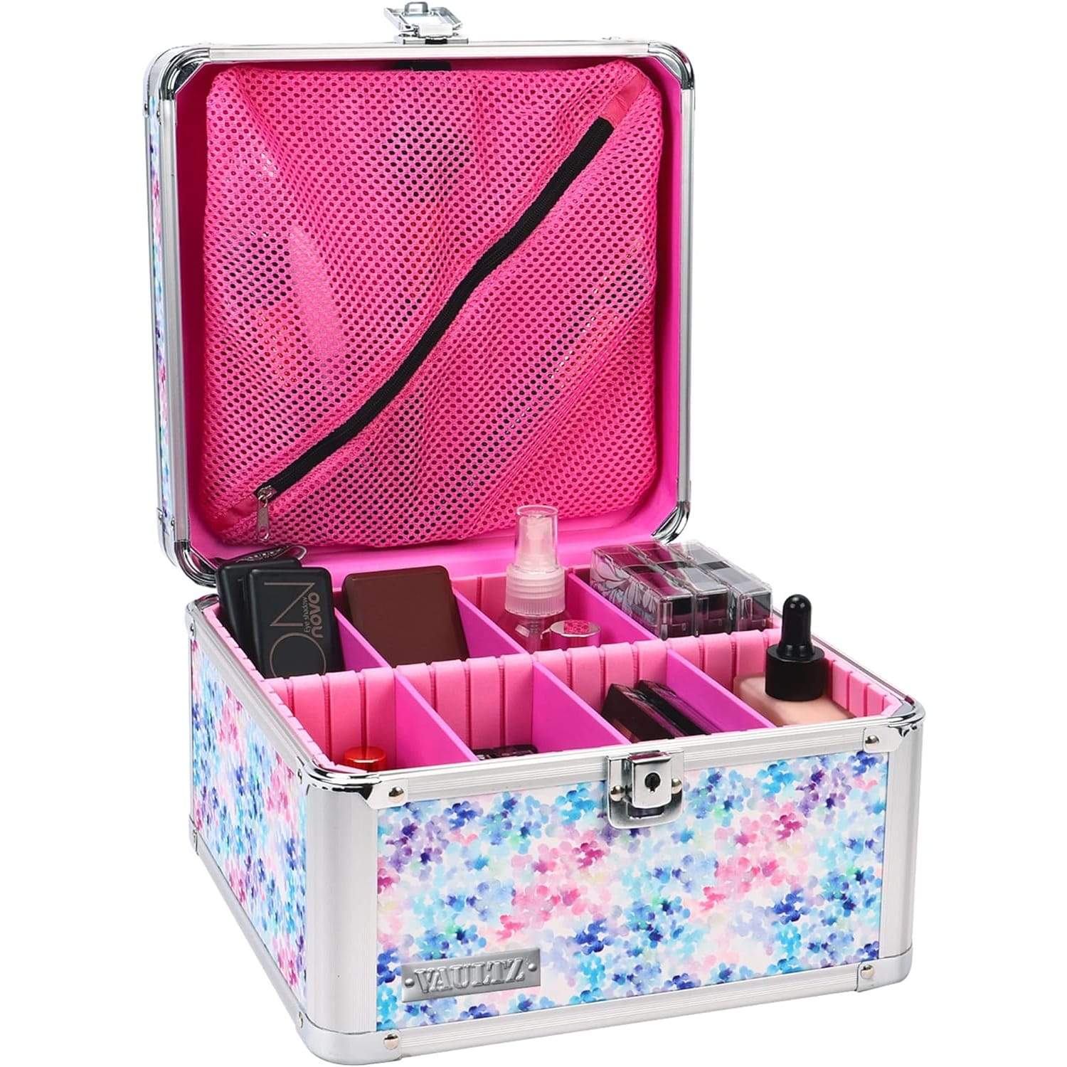 Vaultz Divided Storage Square, 6-1/4inH x 10-1/4inW x 10-1/4inL, Watercolor Pink - Image 3