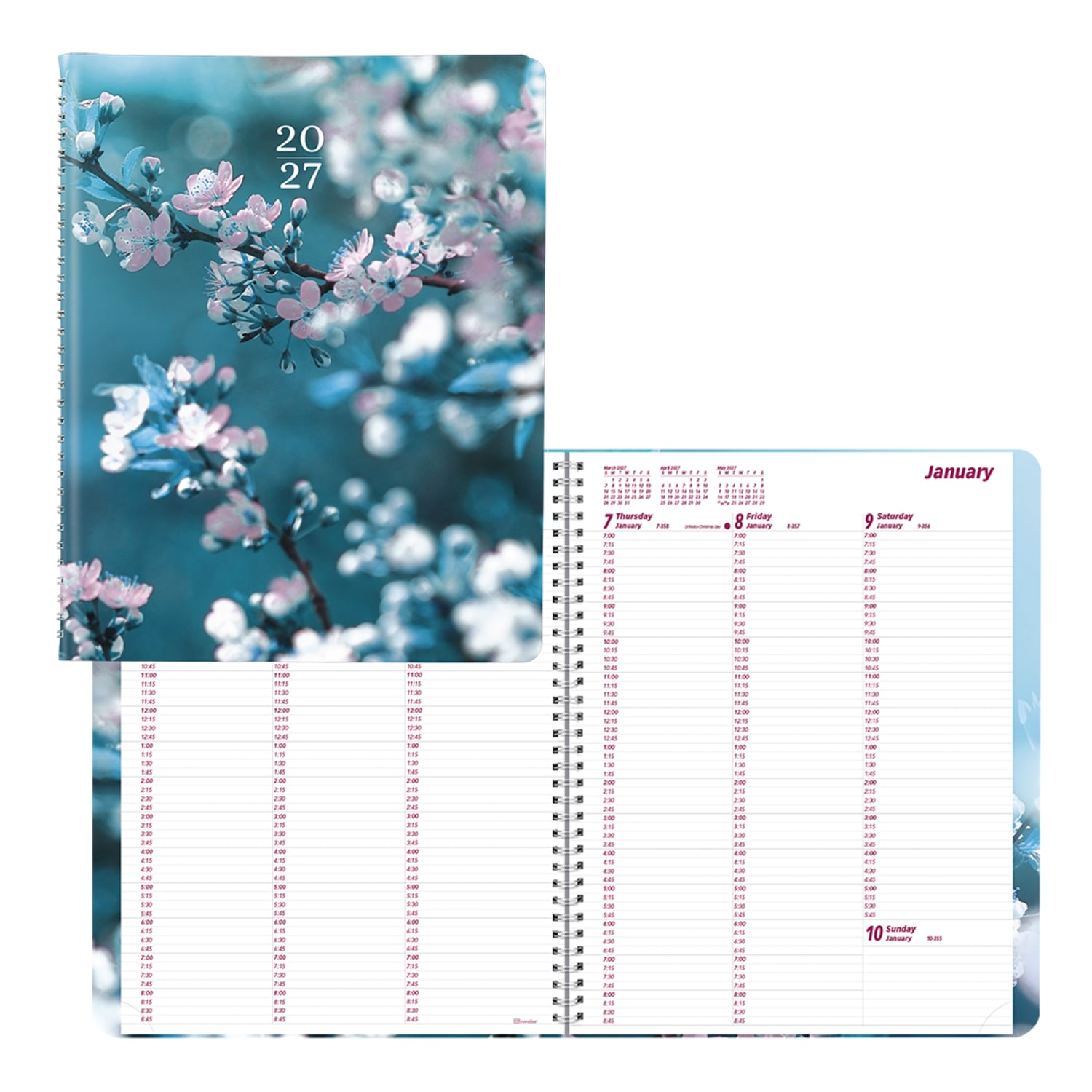 2027 Brownline Essential Weekly Appointment Planner, 11in x 8-1/2in, 100% Recycled, Nature Cherry Blossoms, January To December, CB950G.03, Total Qty 1 - Image 3