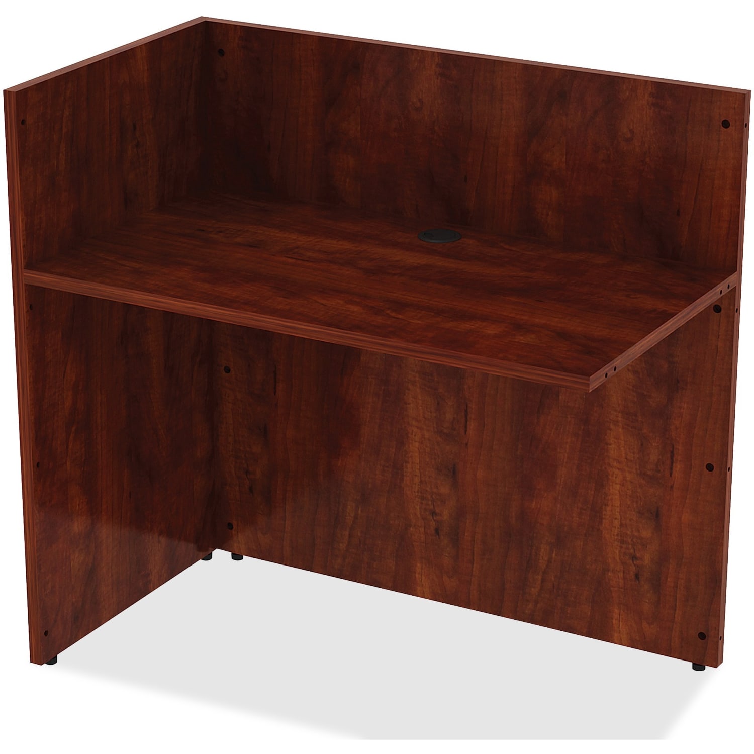 Lorell Essentials 42inW Reception Computer Desk Return, Cherry - Image 4