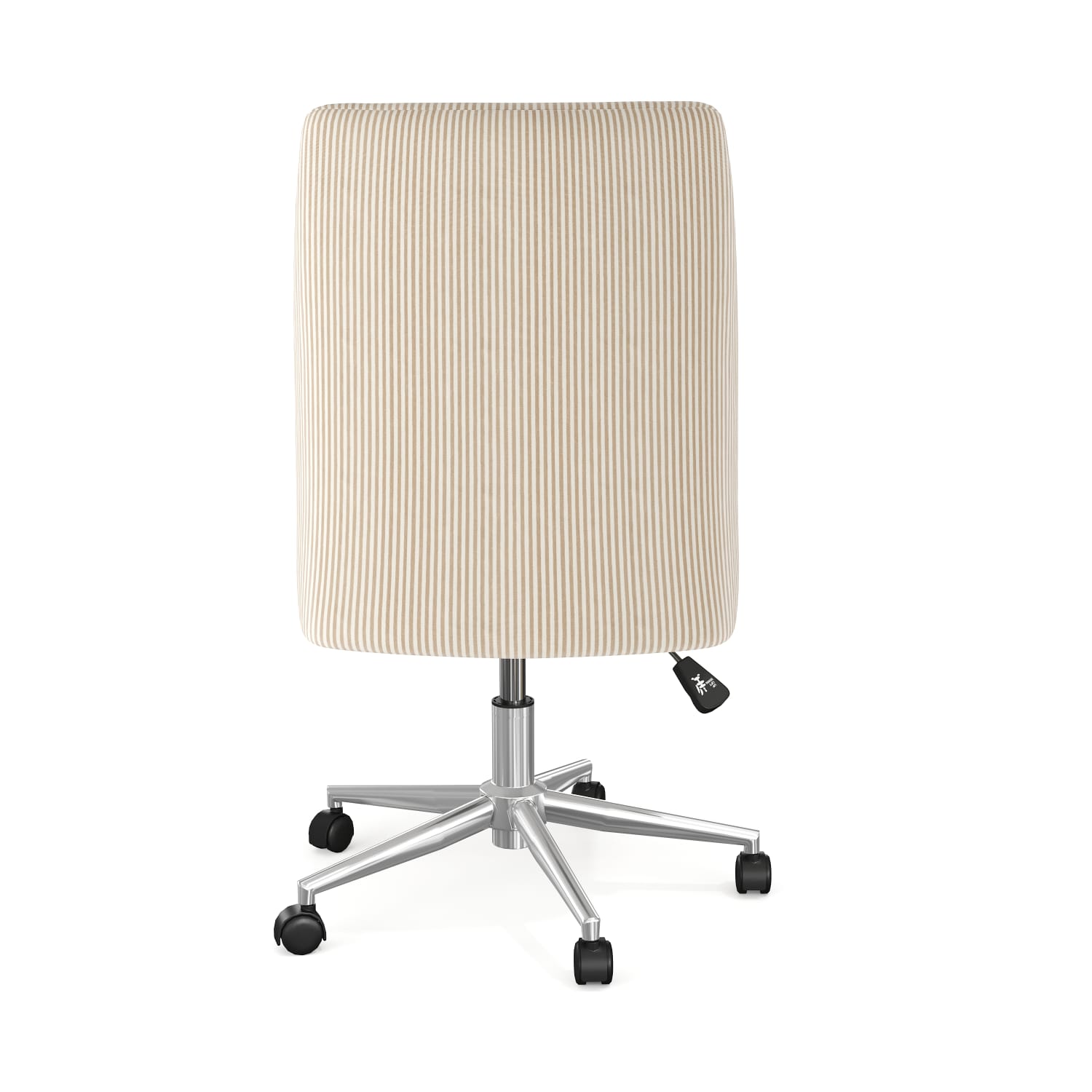 Martha Stewart Maeve Upholstered Office Chair, Beige Stripe Fabric/Polished Nickel Frame - Image 10