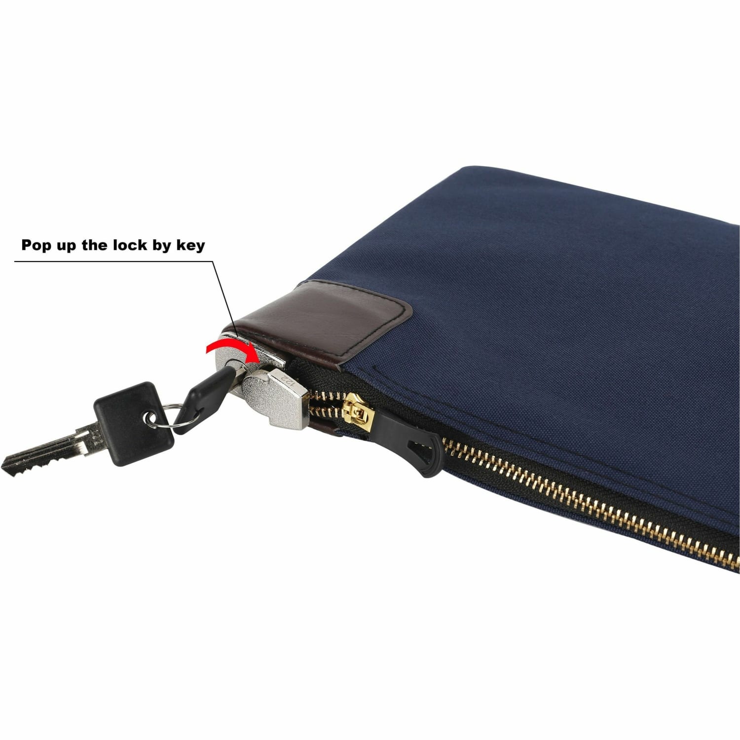 Sparco Locking Currency Bag - 8.50in Width x 11in Length - Navy - 1/Pack - Coin, Currency, Document - Image 5