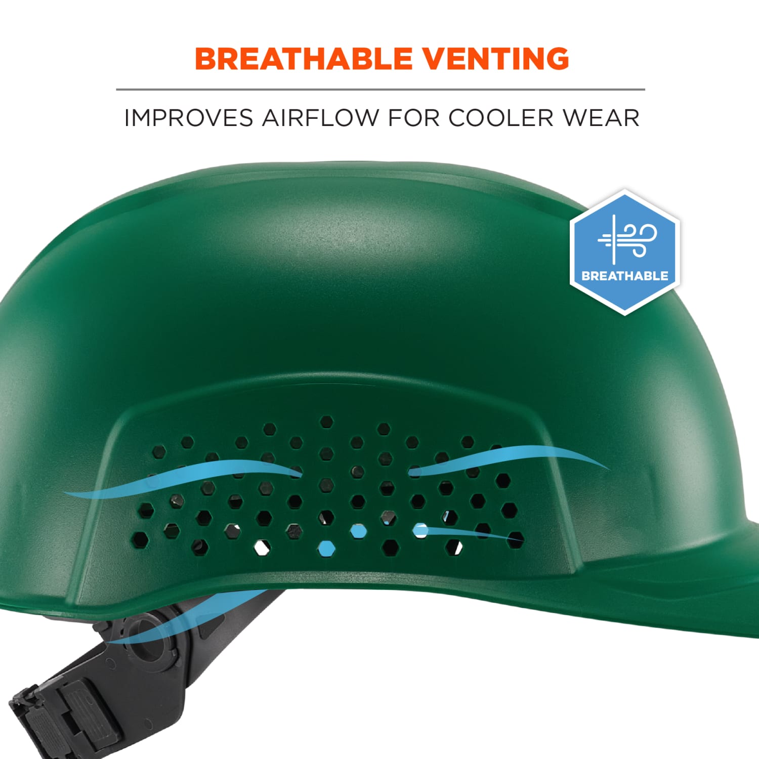 Ergodyne Skullerz 8951 Vented Hard Shell Bump Cap, Green - Image 5