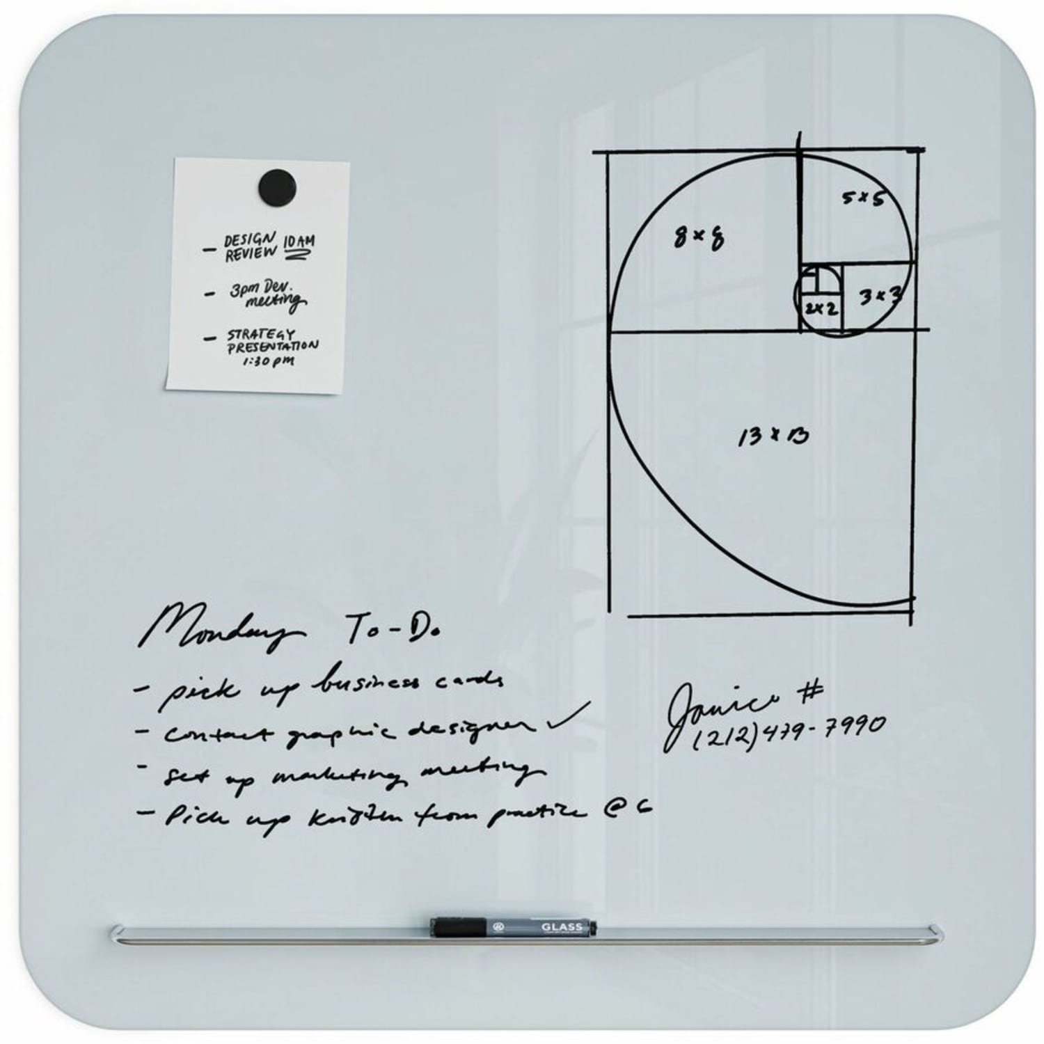 U Brands Magnetic Glass Dry-Erase Board, 36in X 36in, Frameless, Actual Size 35in X 35in (4848U00-01) - Image 5