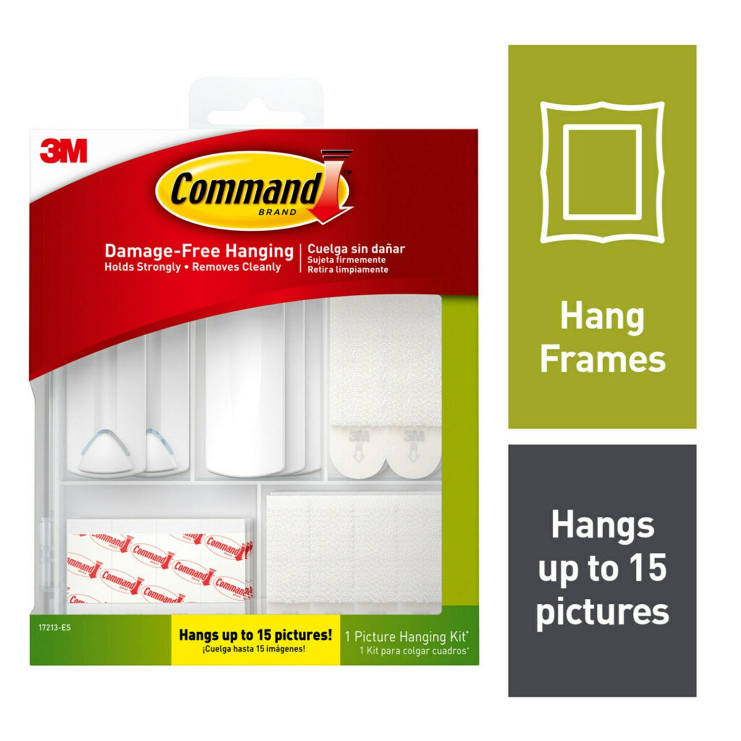 Command Picture Hanging Kit, 3 Sawtooth Picture Hangers, 2 Wire-Backed Picture Hangers, 5 Large Strips, 4 Pairs of Large Picture Hanging Strips, 8 Pairs of Small Picture Hanging Strips, 16 Poster Strips - Image 3