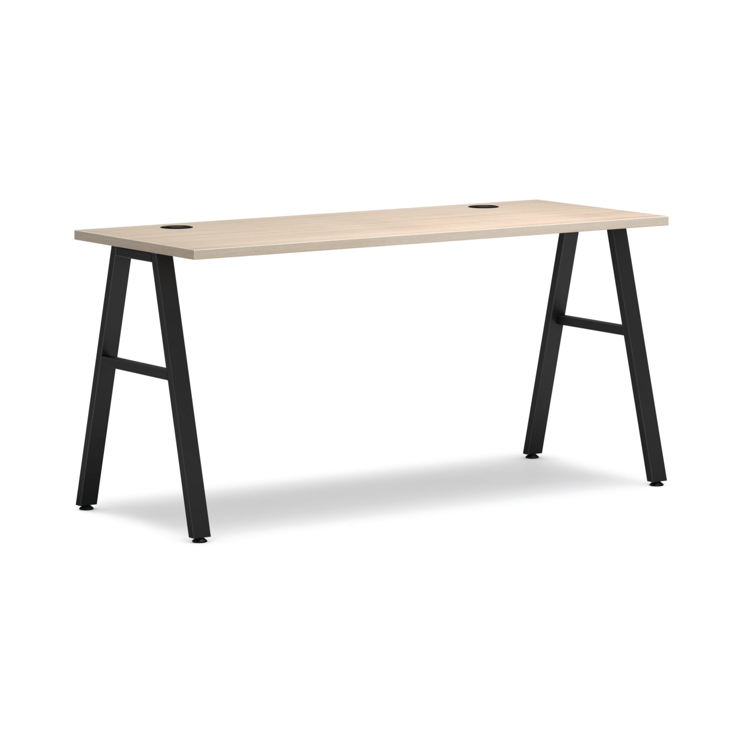 HON Mod 60inW Computer Desk, Desert Oak/Black