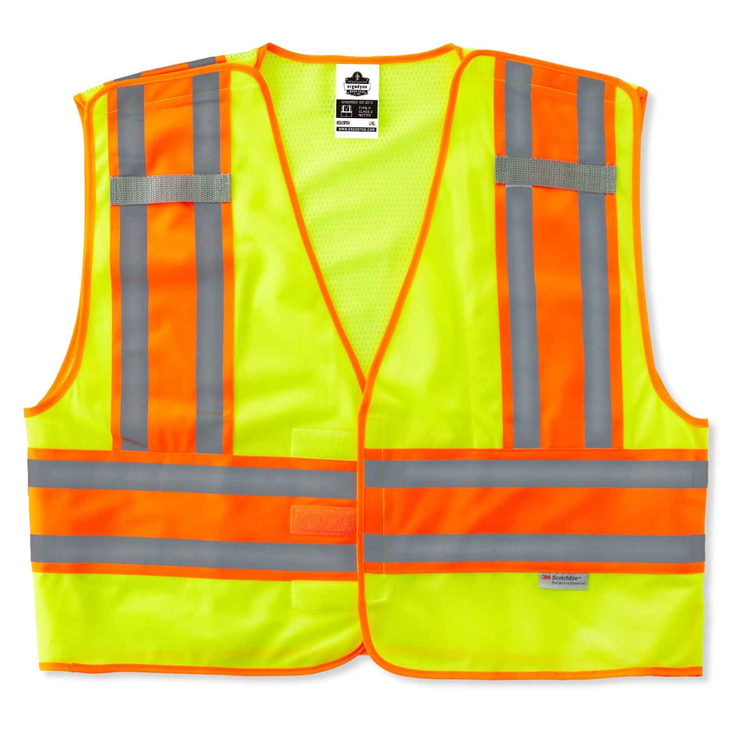 Ergodyne GloWear Safety Vest, Public, Type-P Class 2, Large/X-Large, Lime, 8245PSV