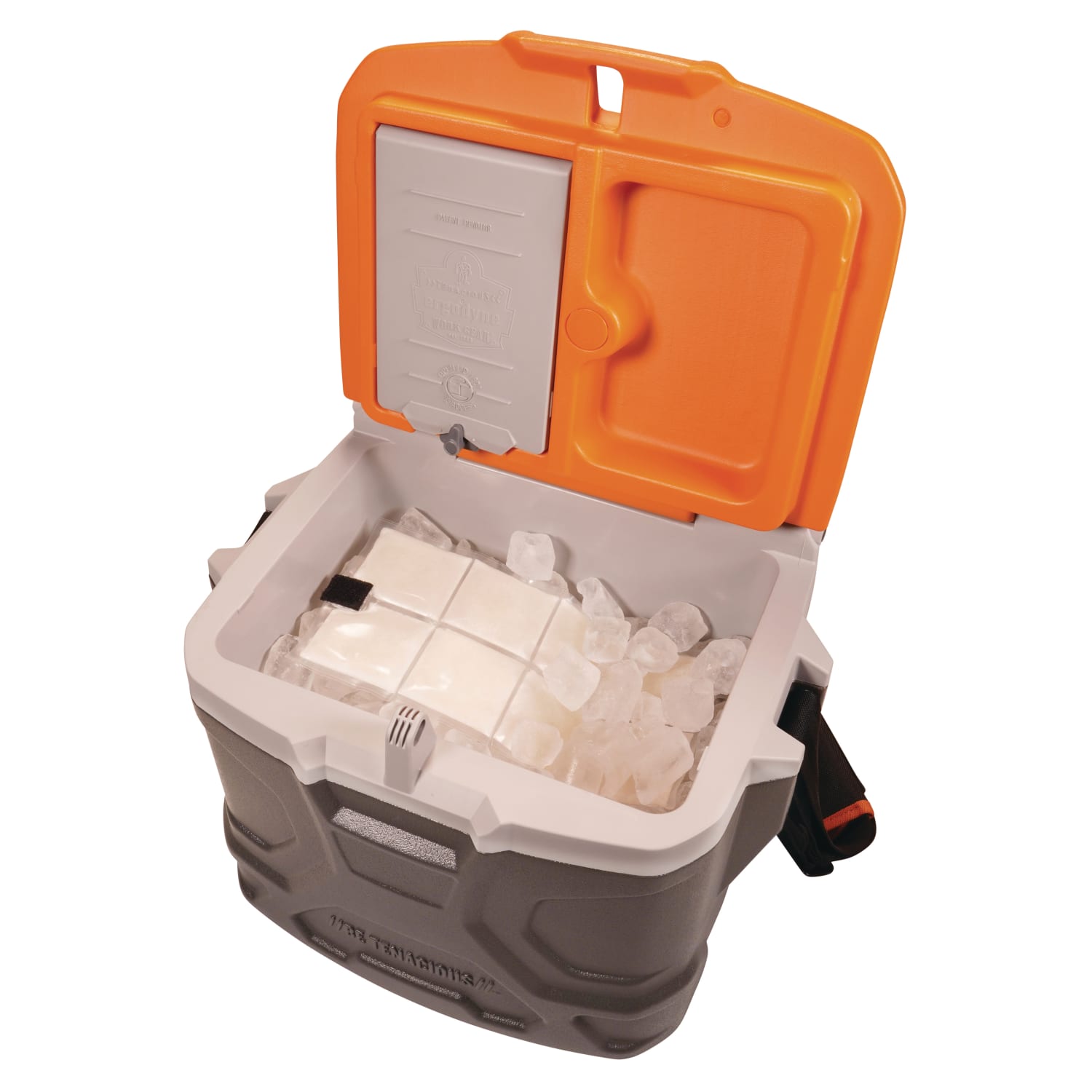 Ergodyne Chill-Its 5170 17-Qt Industrial Hard-Sided Cooler, 16-1/4inH x 12inW x 12inD, Orange/Gray - Image 5