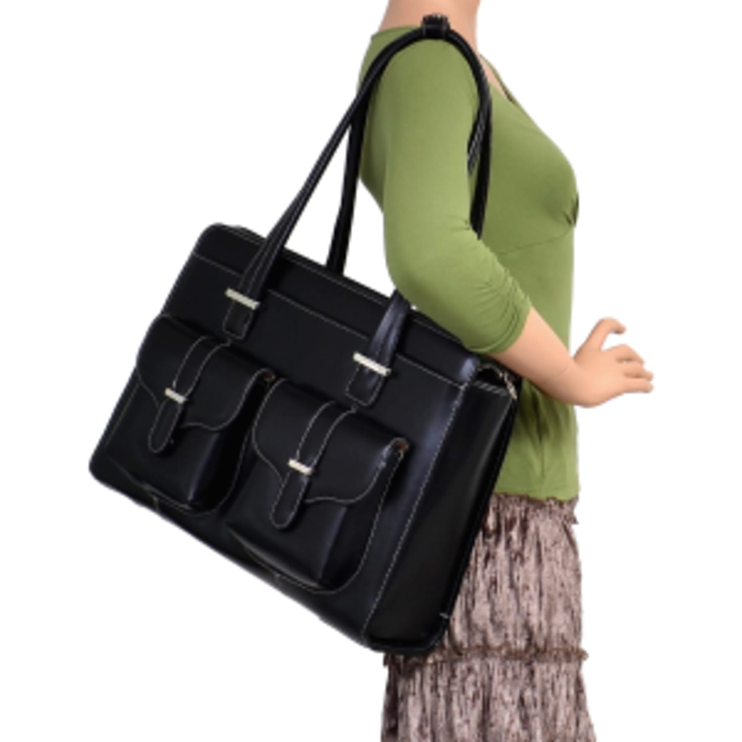 McKleinUSA Alexis Leather Ladies Briefcase, Black - Image 3
