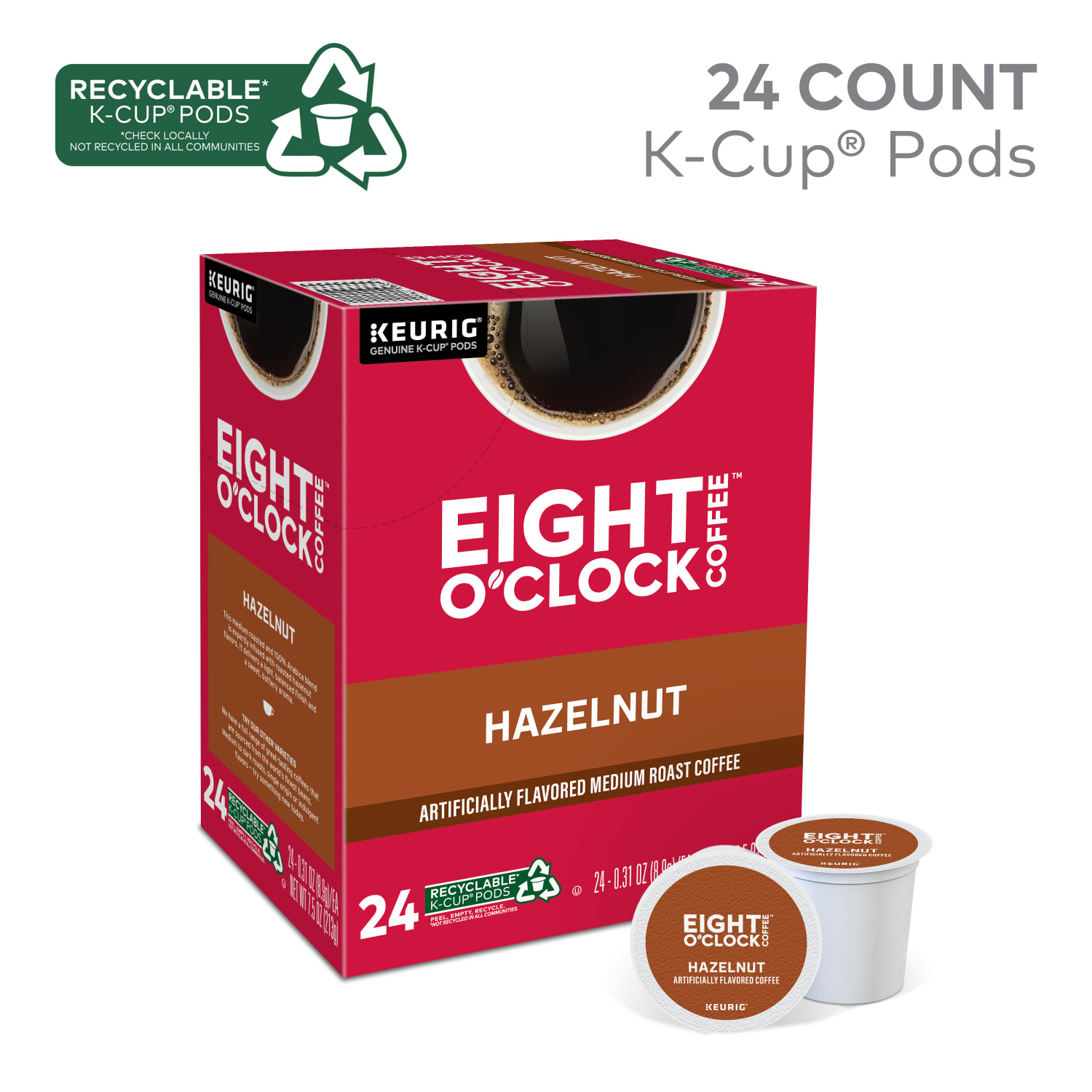 Eight O-Clock Single-Serve Coffee K-Cup Pods, Hazelnut, Carton Of 24 - Image 5