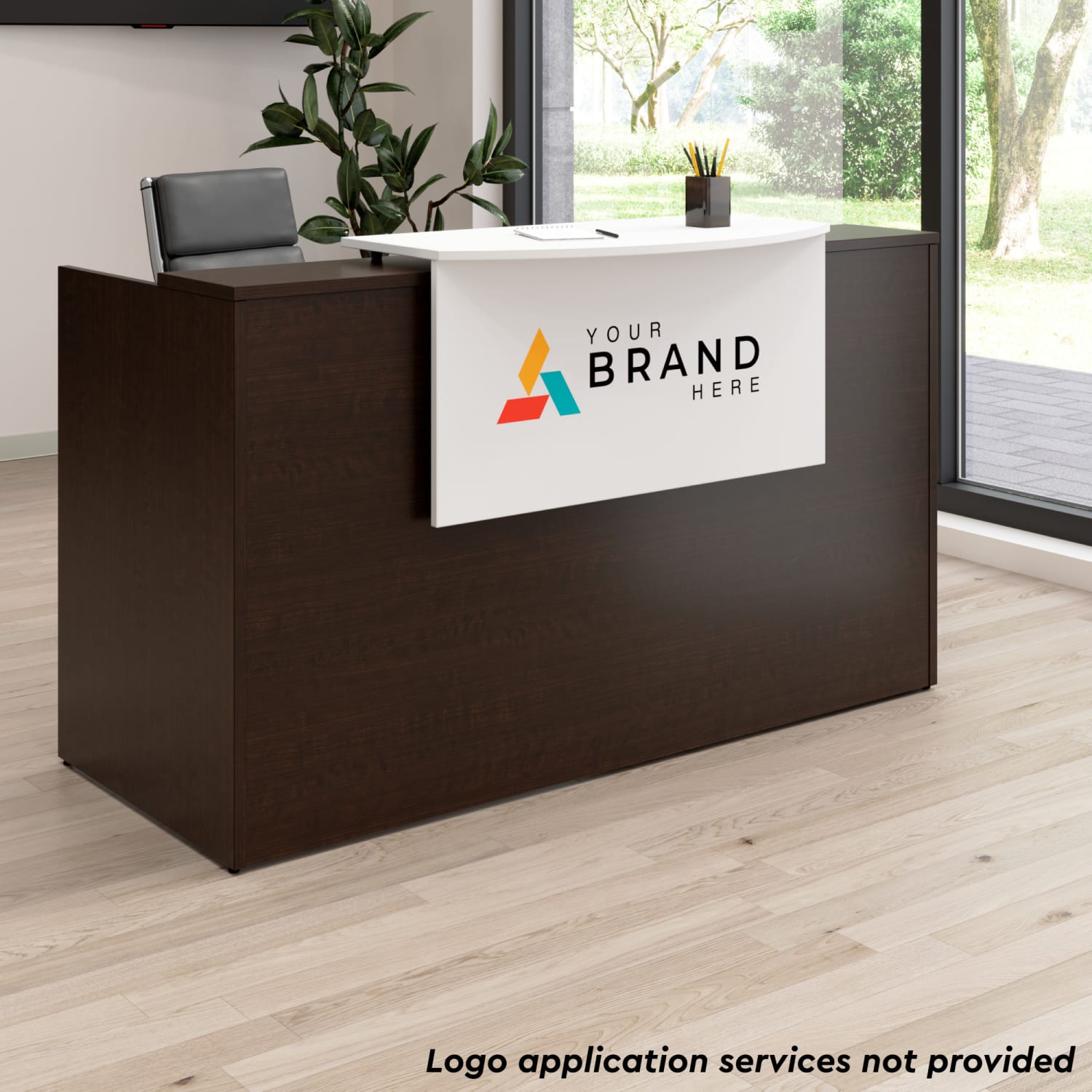 Bush Business Furniture Arrive 72inW Reception Desk with Counter and Mobile File Cabinet, Mocha Cherry, Standard Delivery - Image 4