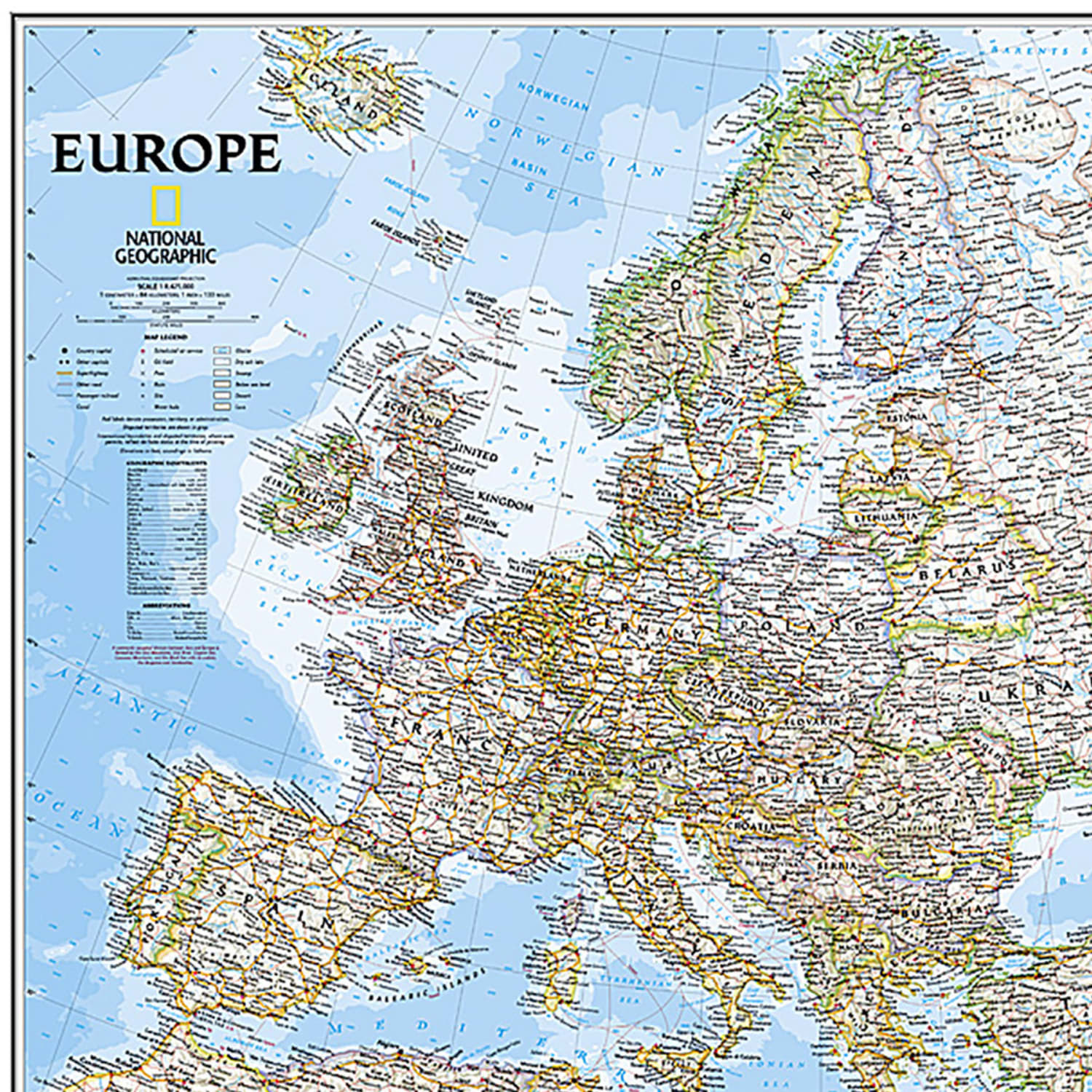National Geographic Europe Classic Map, Laminated - Image 4