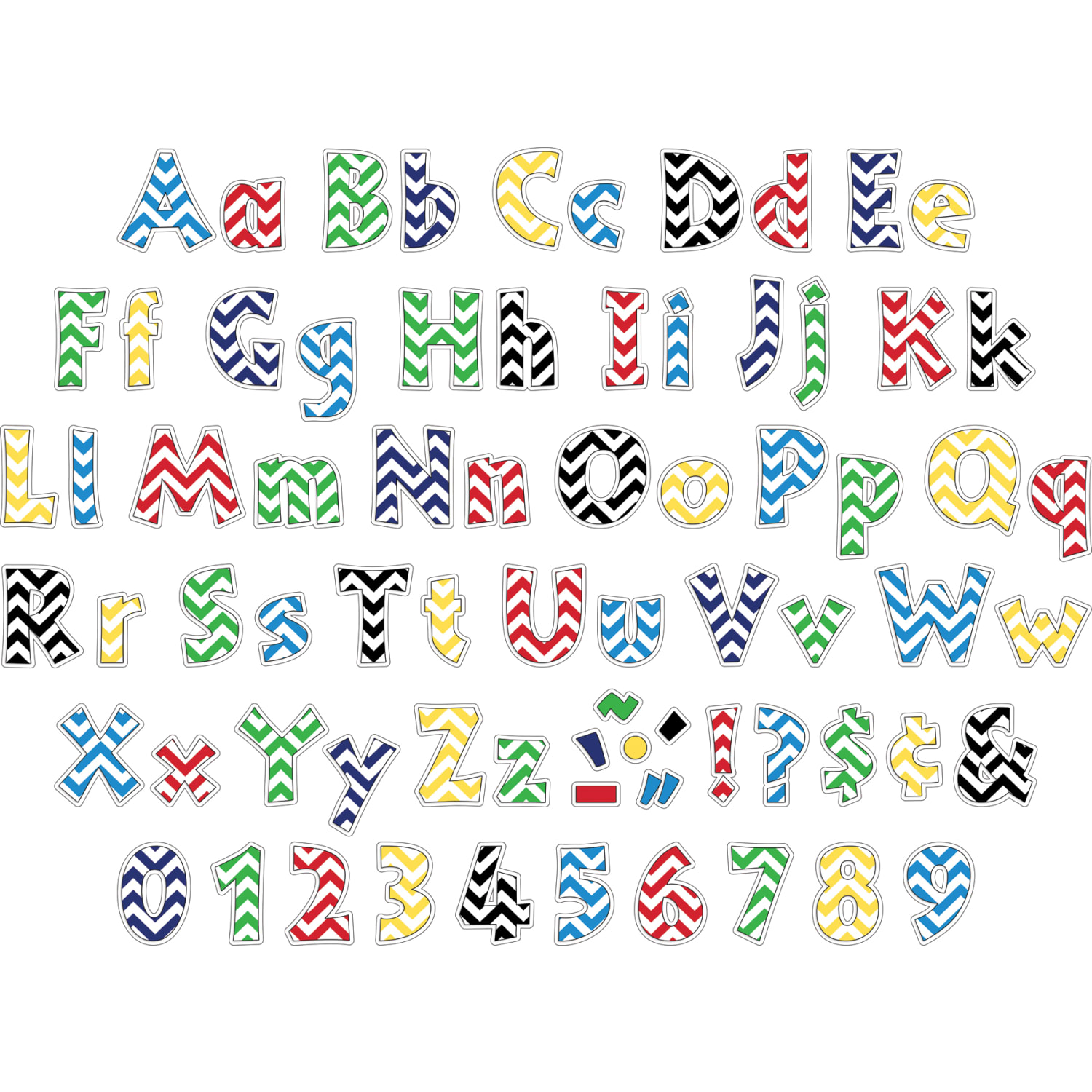 Barker Creek Letter Pop-Outs, 4in, Chevron, Set Of 765 Pop-Outs - Image 4