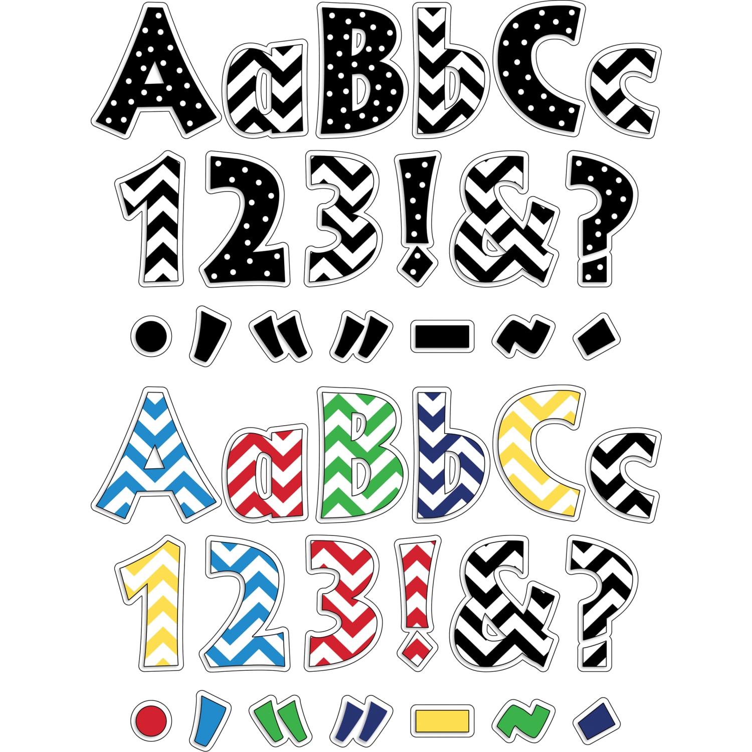 Barker Creek Letter Pop-Outs, 4in, Chevron, Set Of 765 Pop-Outs - Image 5