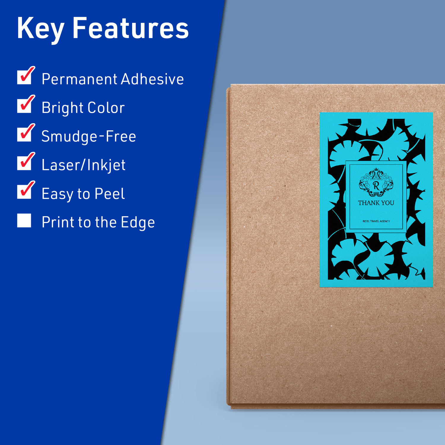 Avery Printable Labels, 94229-BBP10, Rectangle, 5-1/2in x 8-1/2in, Matte Bright Blue, Pack of 20 - Image 3